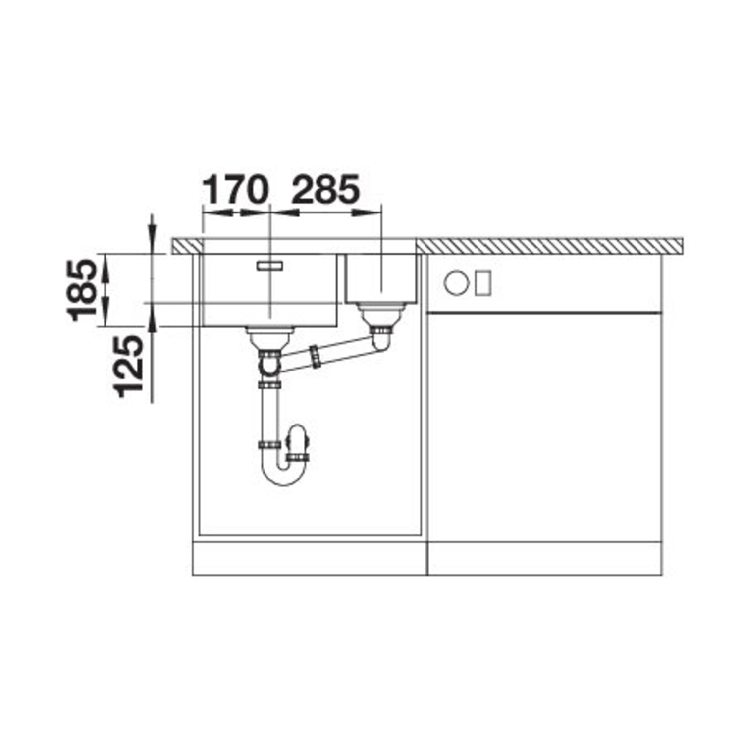 Blanco Solis 340/180-U bak links manueel