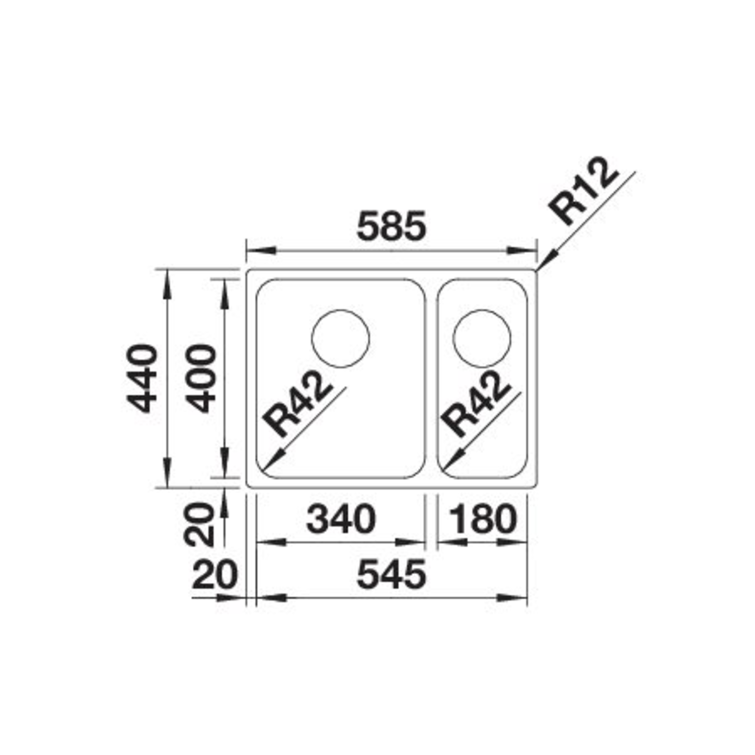 Blanco Solis 340/180-U bak links manueel