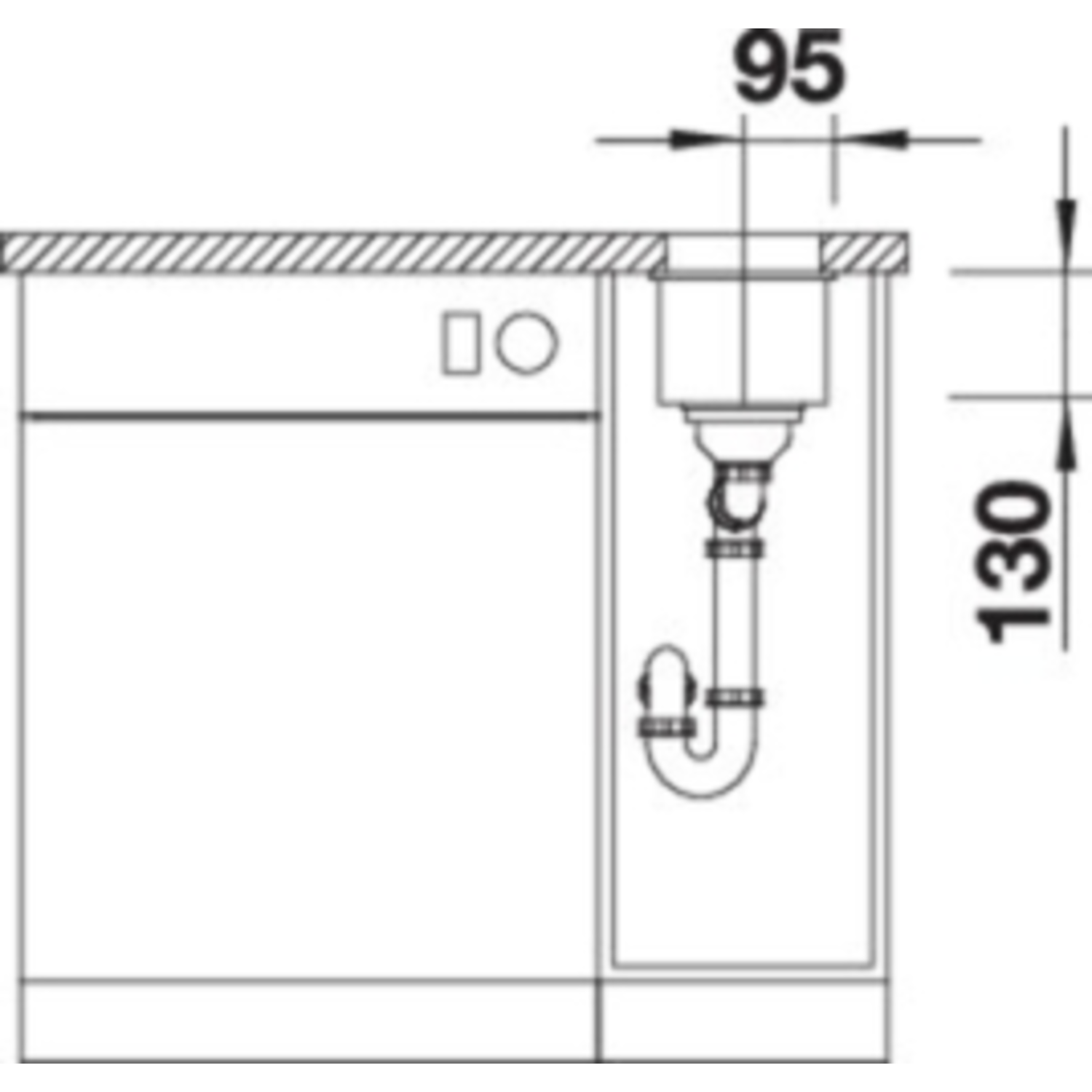 Blanco Subline 160-U SGN antraciet
