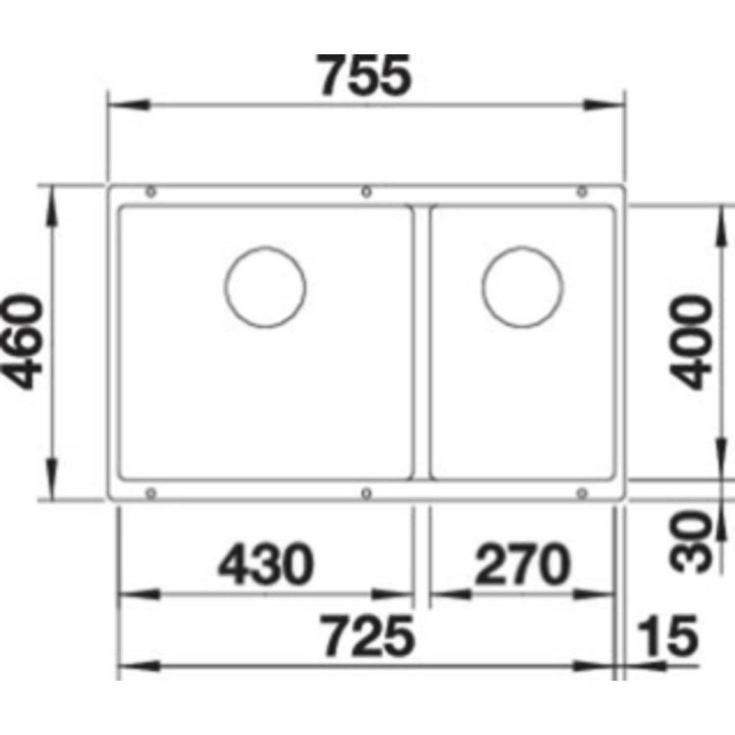Blanco Subline 430/270-U antraciet 