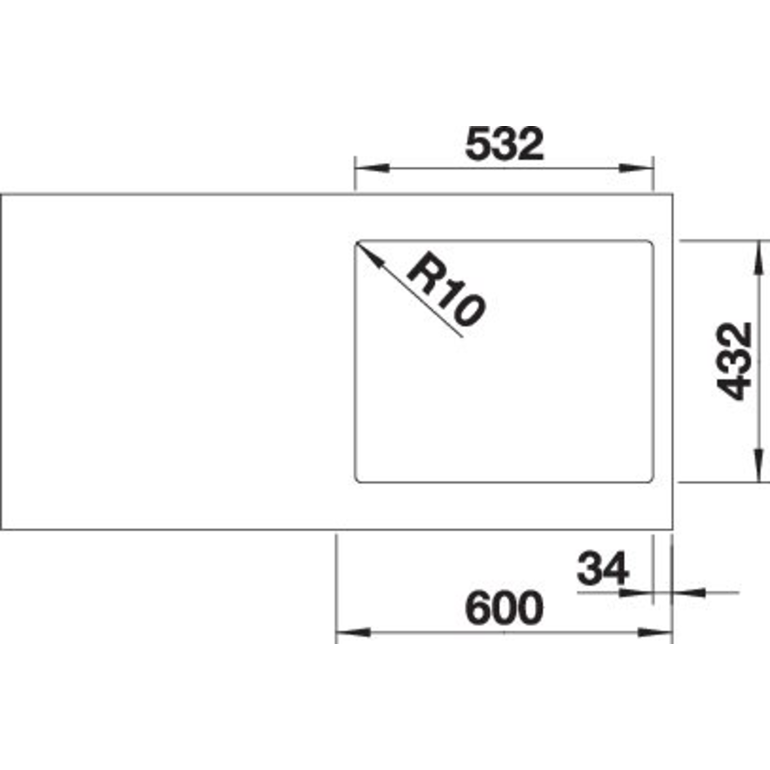 Blanco Subline 500-IF steelframe wit manuele bediening