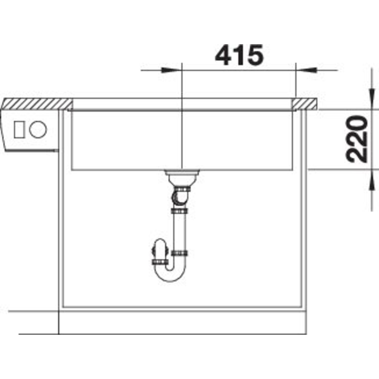 Blanco Subline 800-U rotSilgranitijs manueel