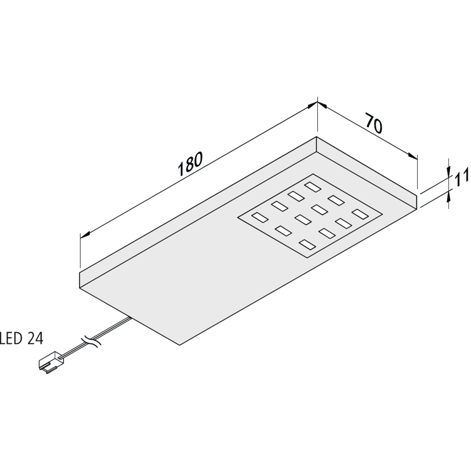 Hera set 2 x slim-pad Led 5w 24V 3000K look inox +transfo 15W