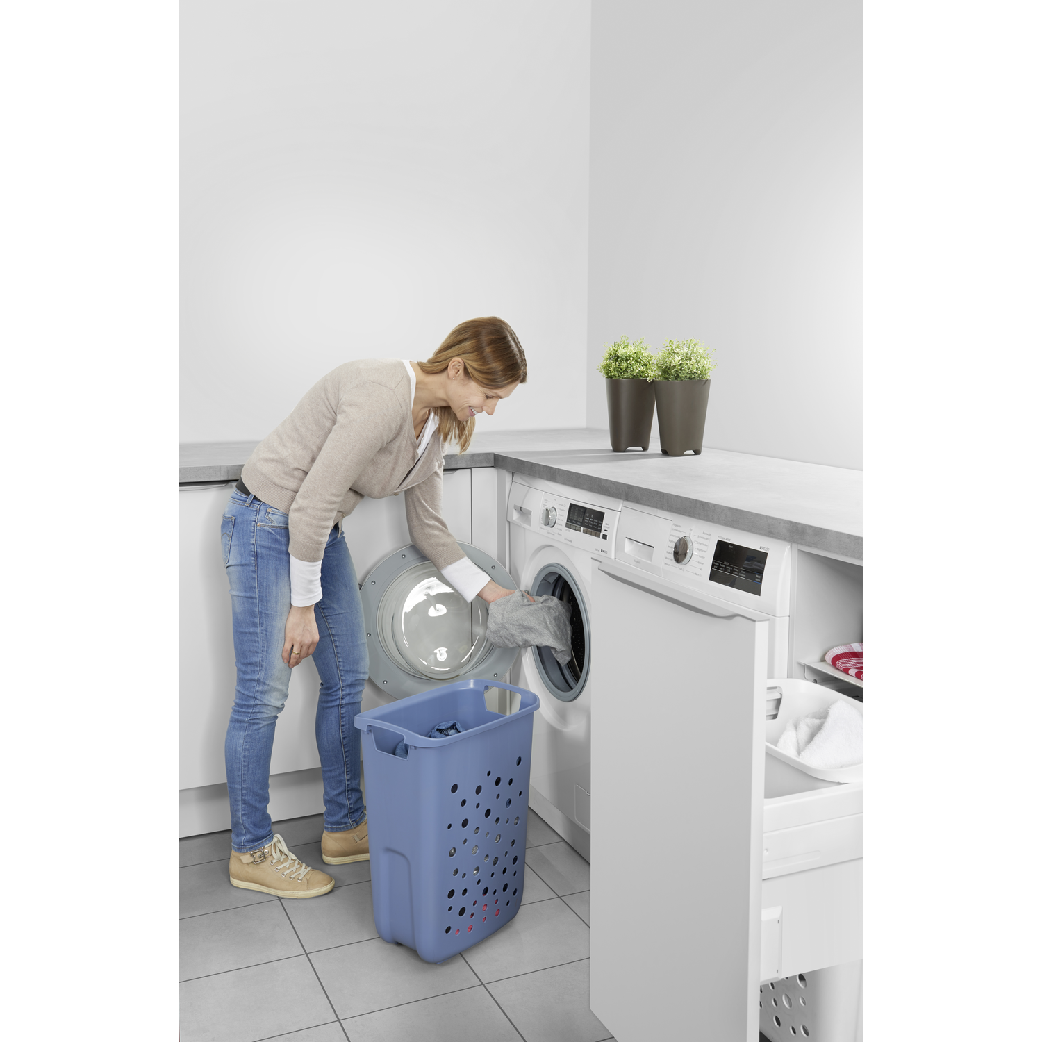 Hailo Laundry Carrier k.45 2x33l wit