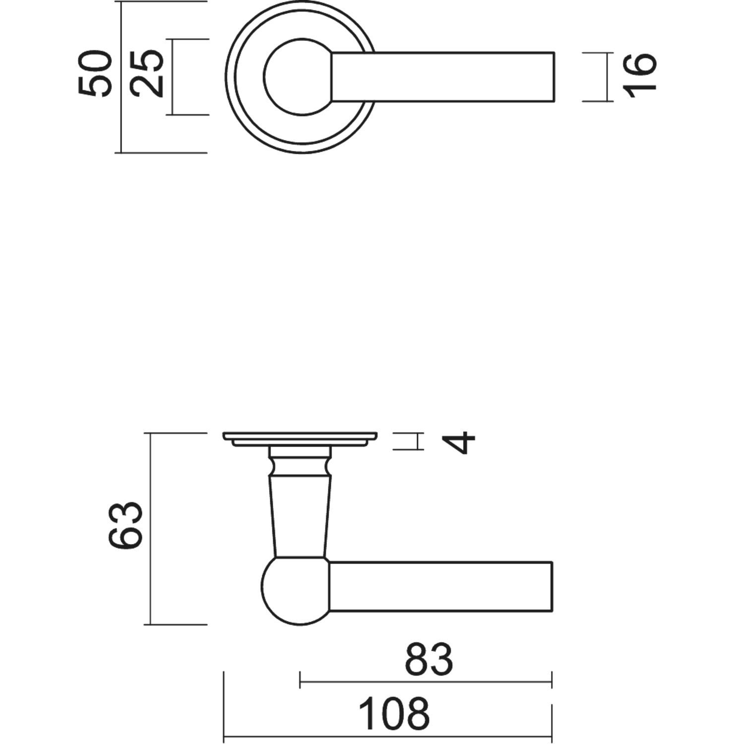 Deurkruk Pro petana l+l zwart r+wc