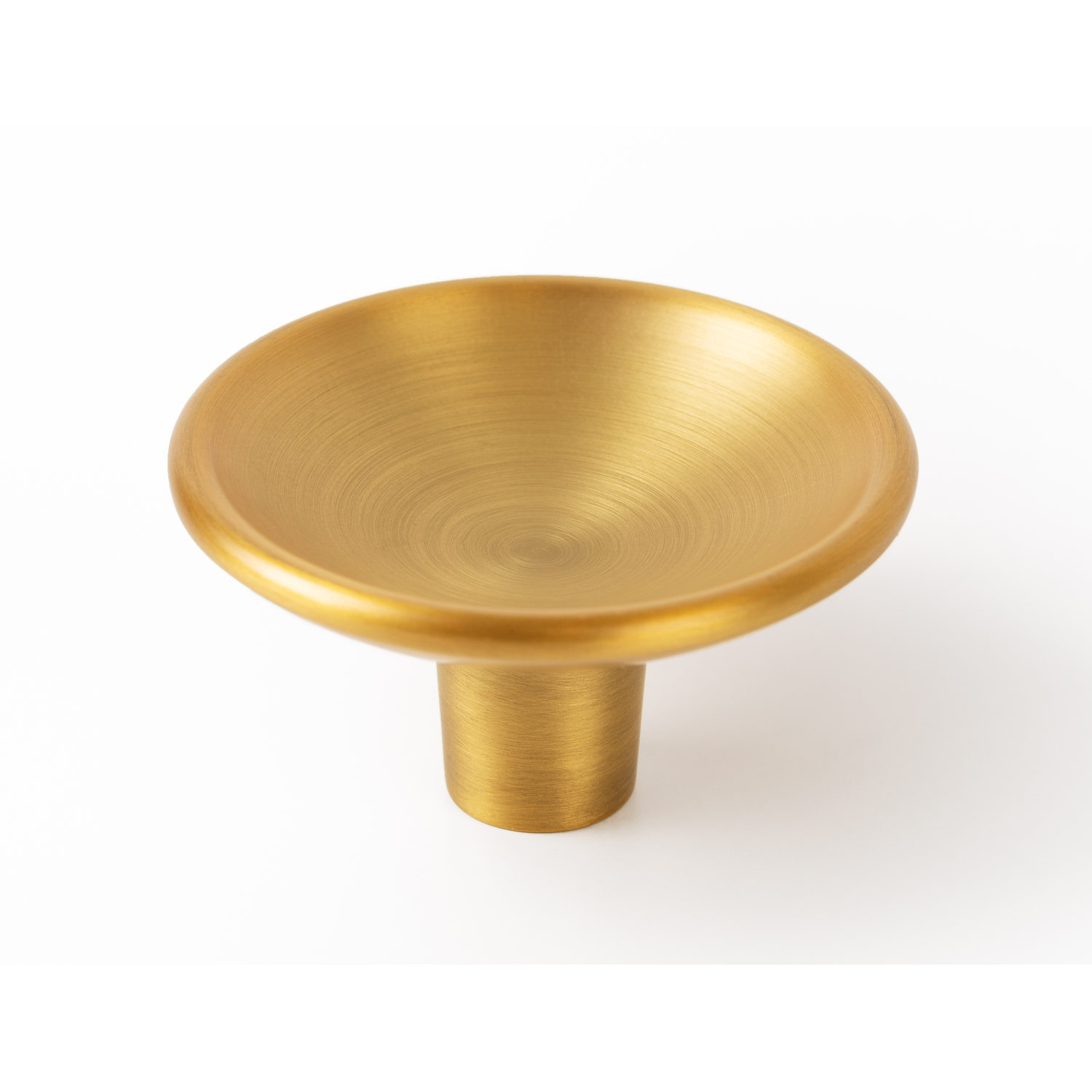 Knop DISC Ø50 zamak geborsteld messing cava