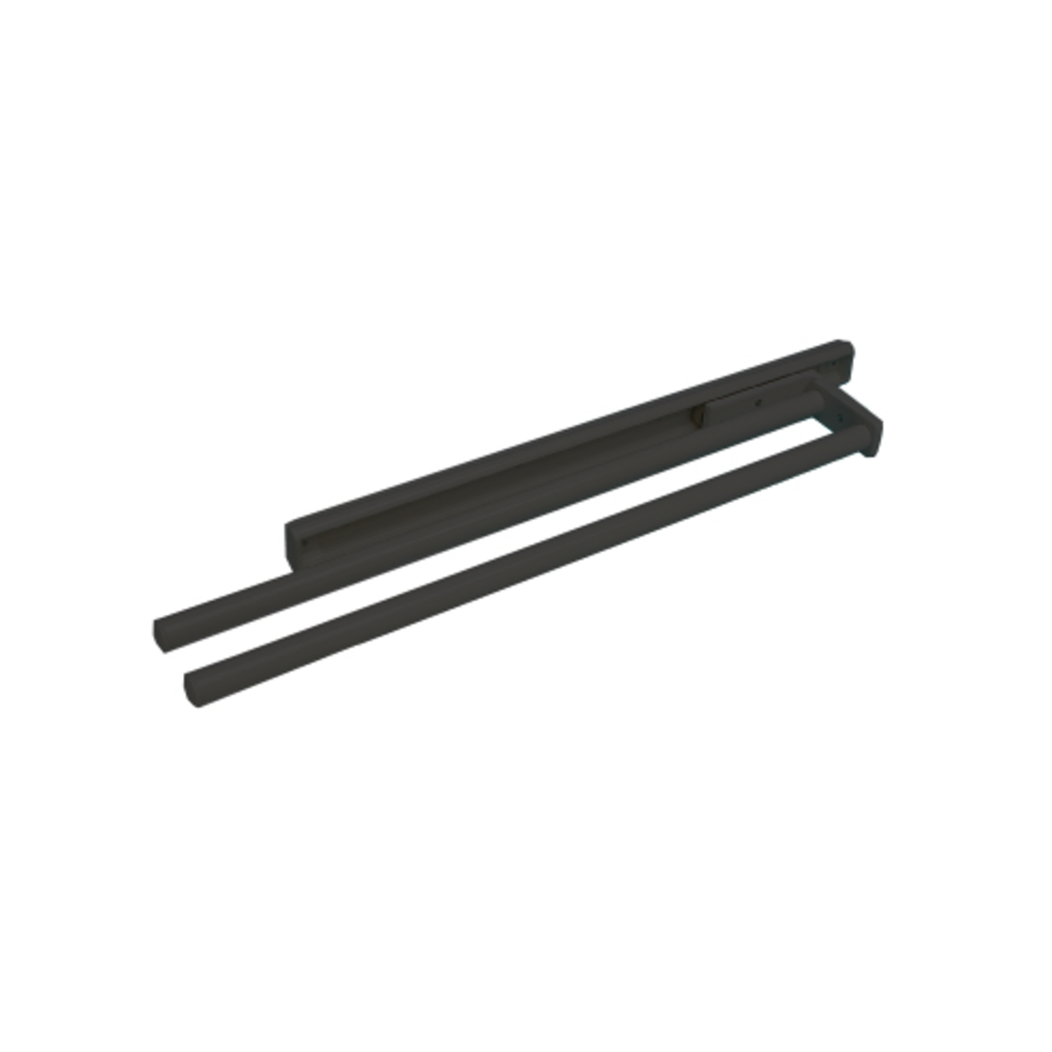 Porte-serviette 465 mm 2 bras alu noir  
