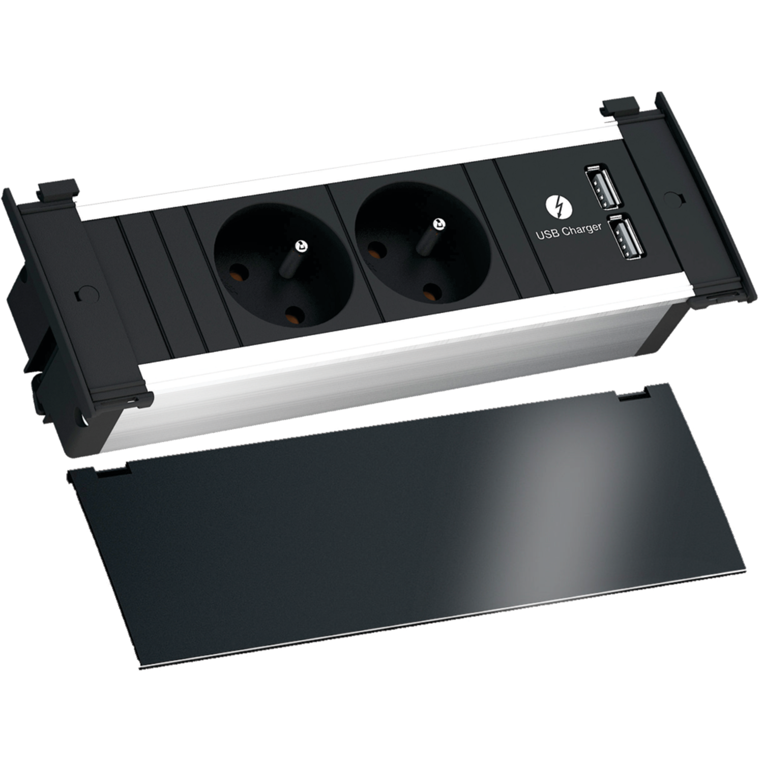 Kapsa zwart 3 stopcontacten d-nl-l +usb charger