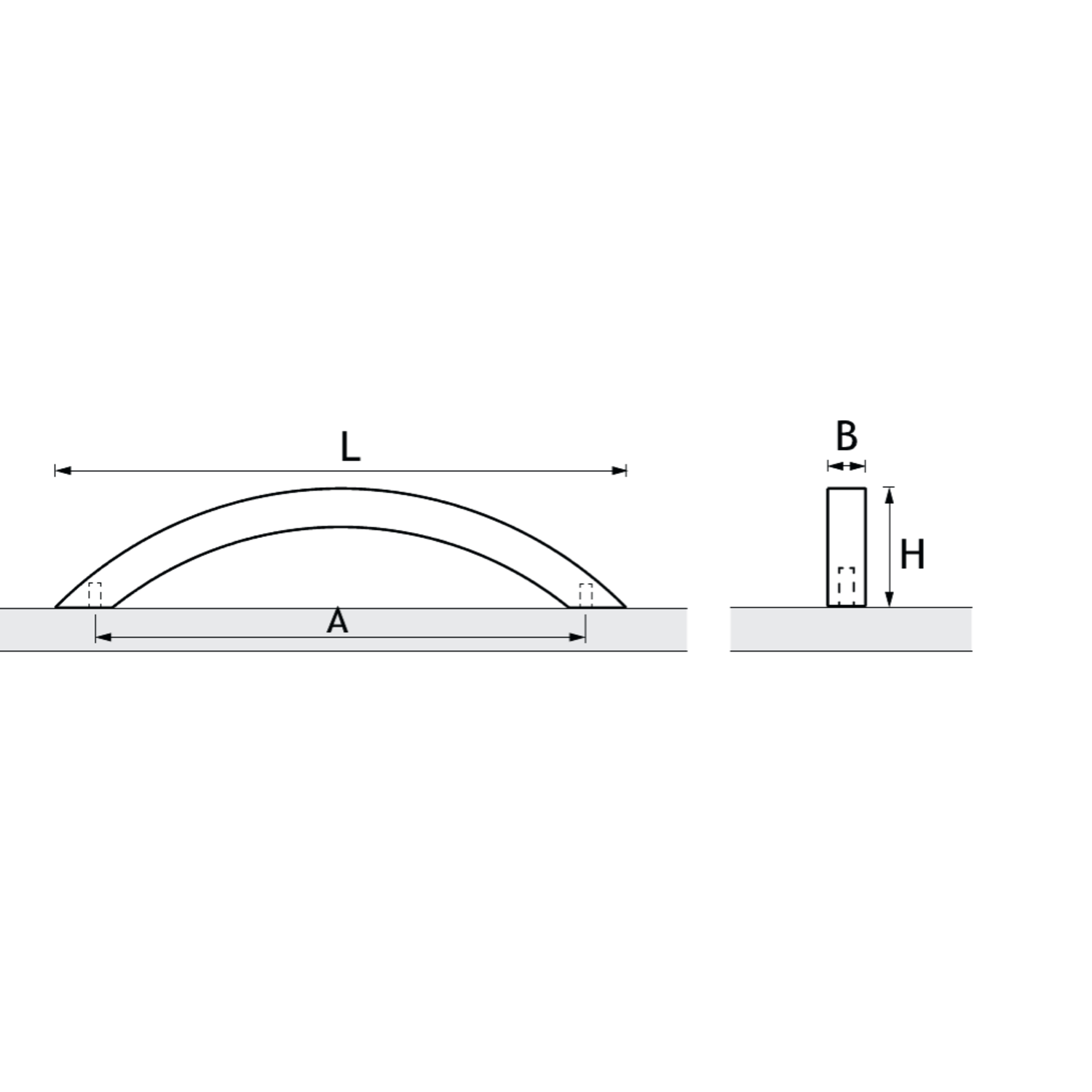 Greep Guarani, boorafstand 224, L 259 mm, B 10 mm, H 31 mm, roestvrij staal geborsteld