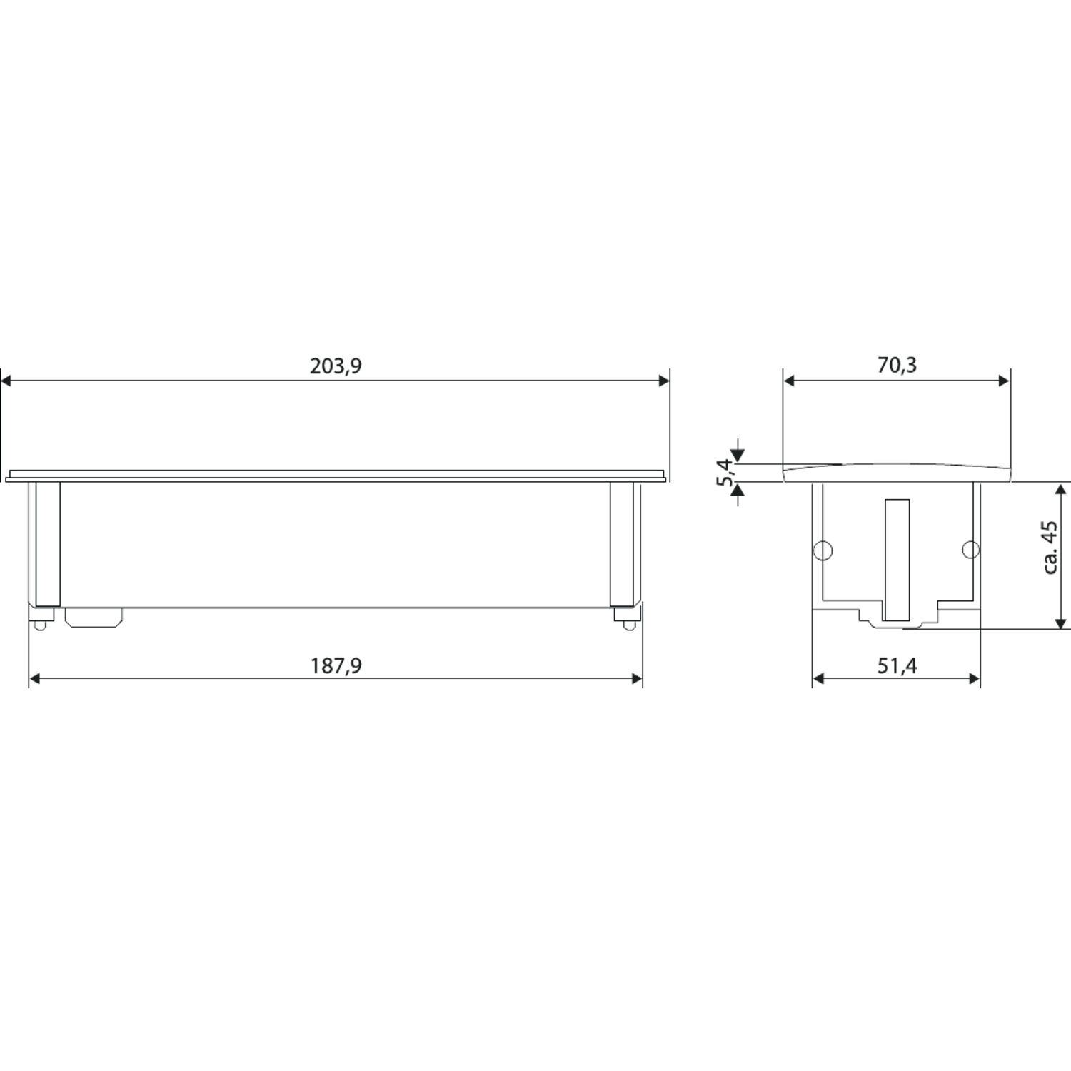 Kapsa look inox 2 prises b-f + chargeur usb  