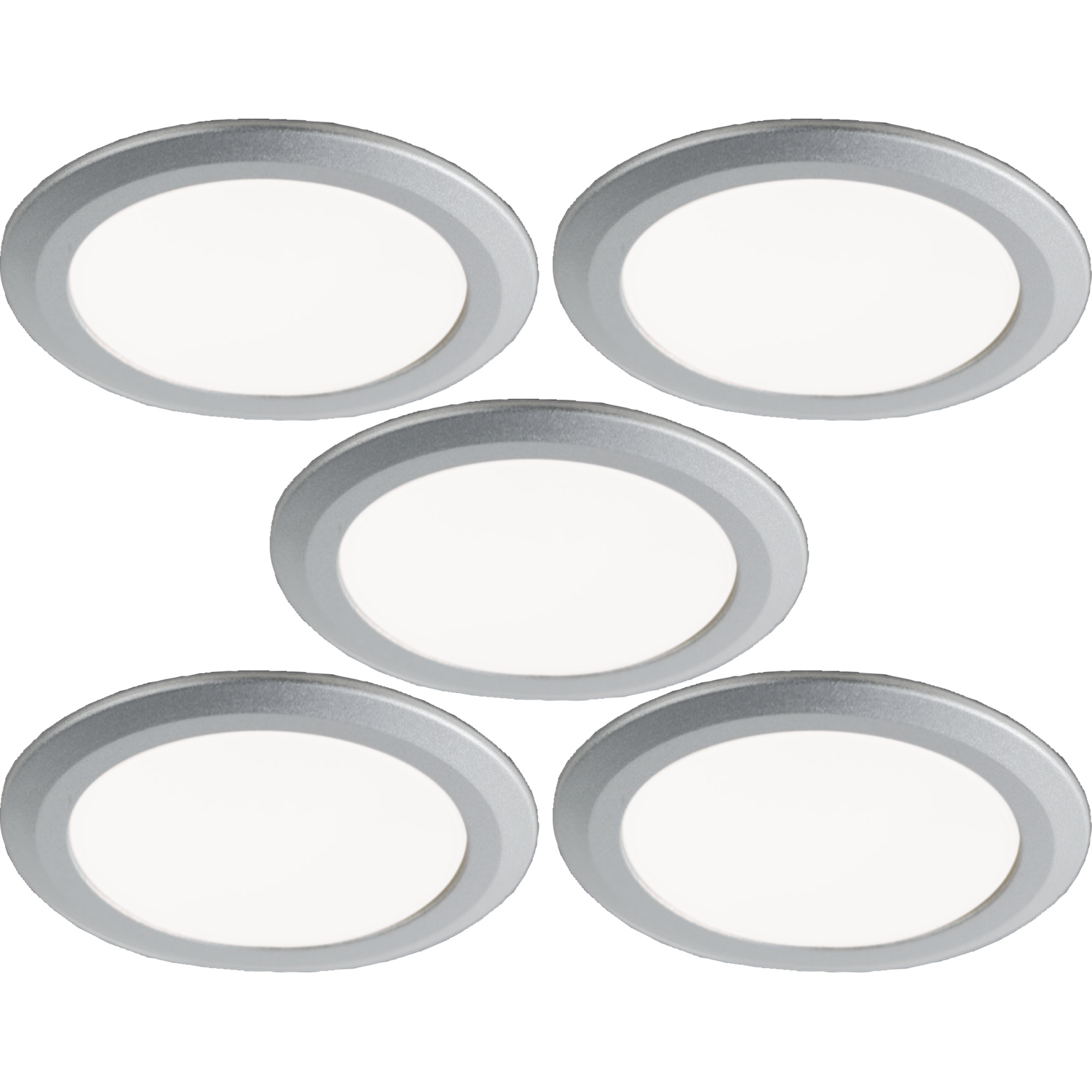 Set 5 x Led ld8011 RVS-look 2w/350ma 4000K+konvert er 15W/350ma