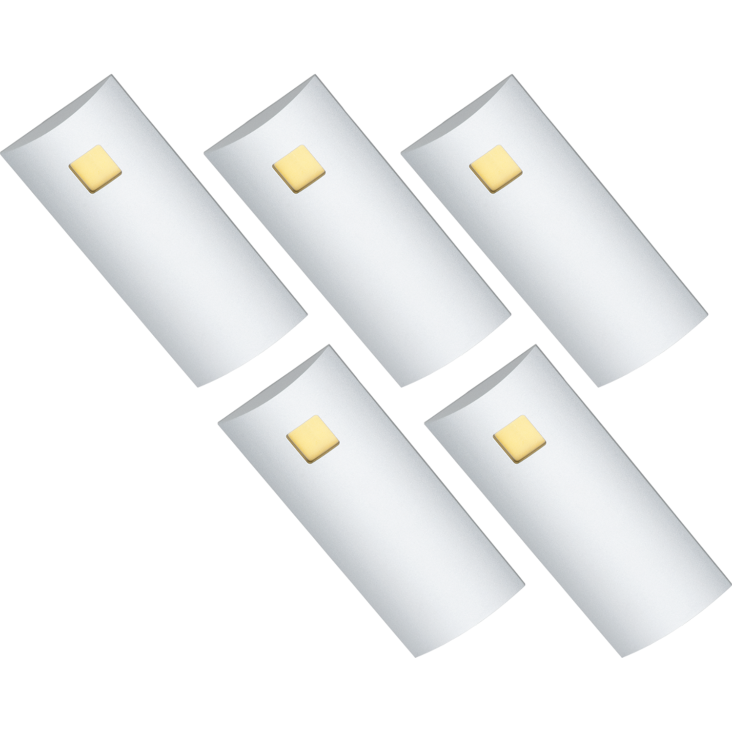 Set 5 d'lau Led rond onderbouw 3W 3200K alu - touc h15W met dimmertransfo
