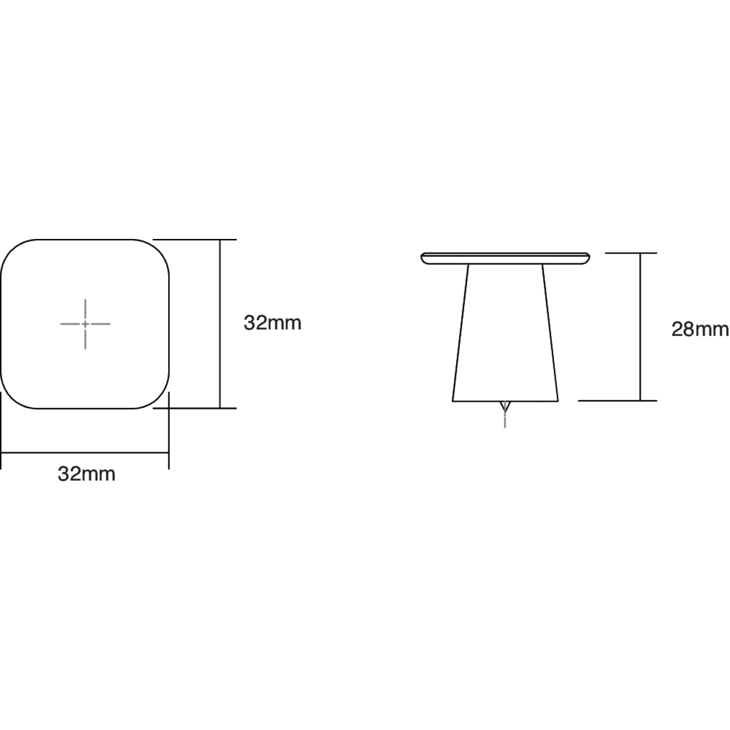 Bouton PRISM L32 zamac mat noir