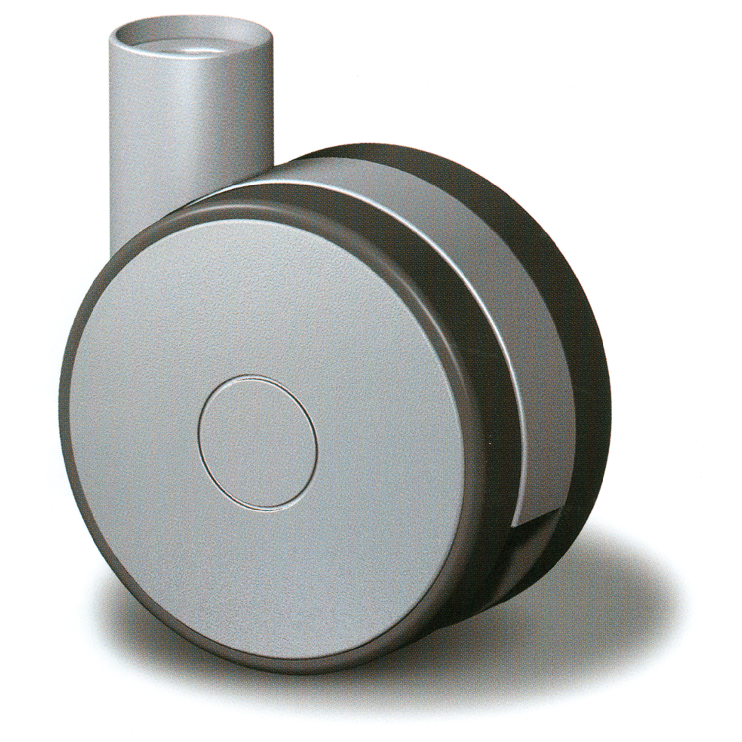 Roulettes doubles speedy 60mm alu+ caoutch.noir  sans plaque