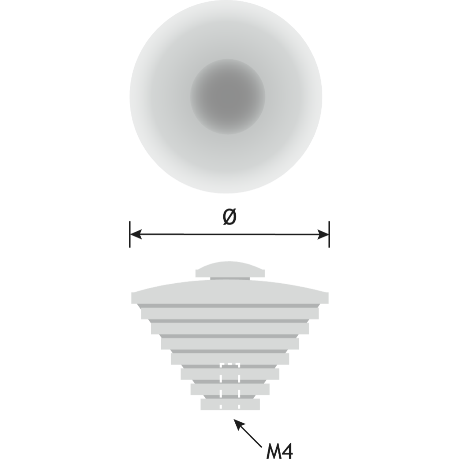 Bouton d.29mm chrome 
