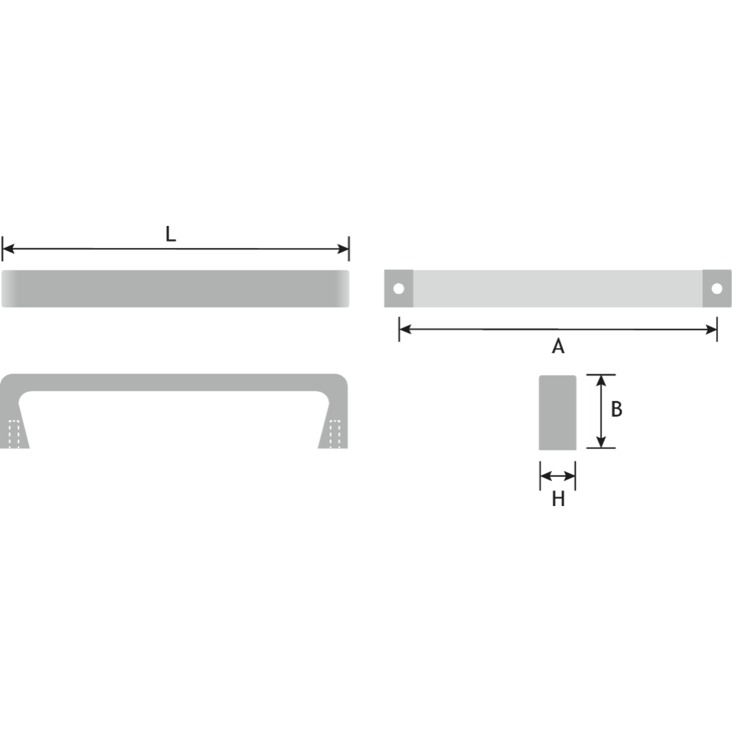 Greep encanto zamak zwart mat ba 160mm l172mm