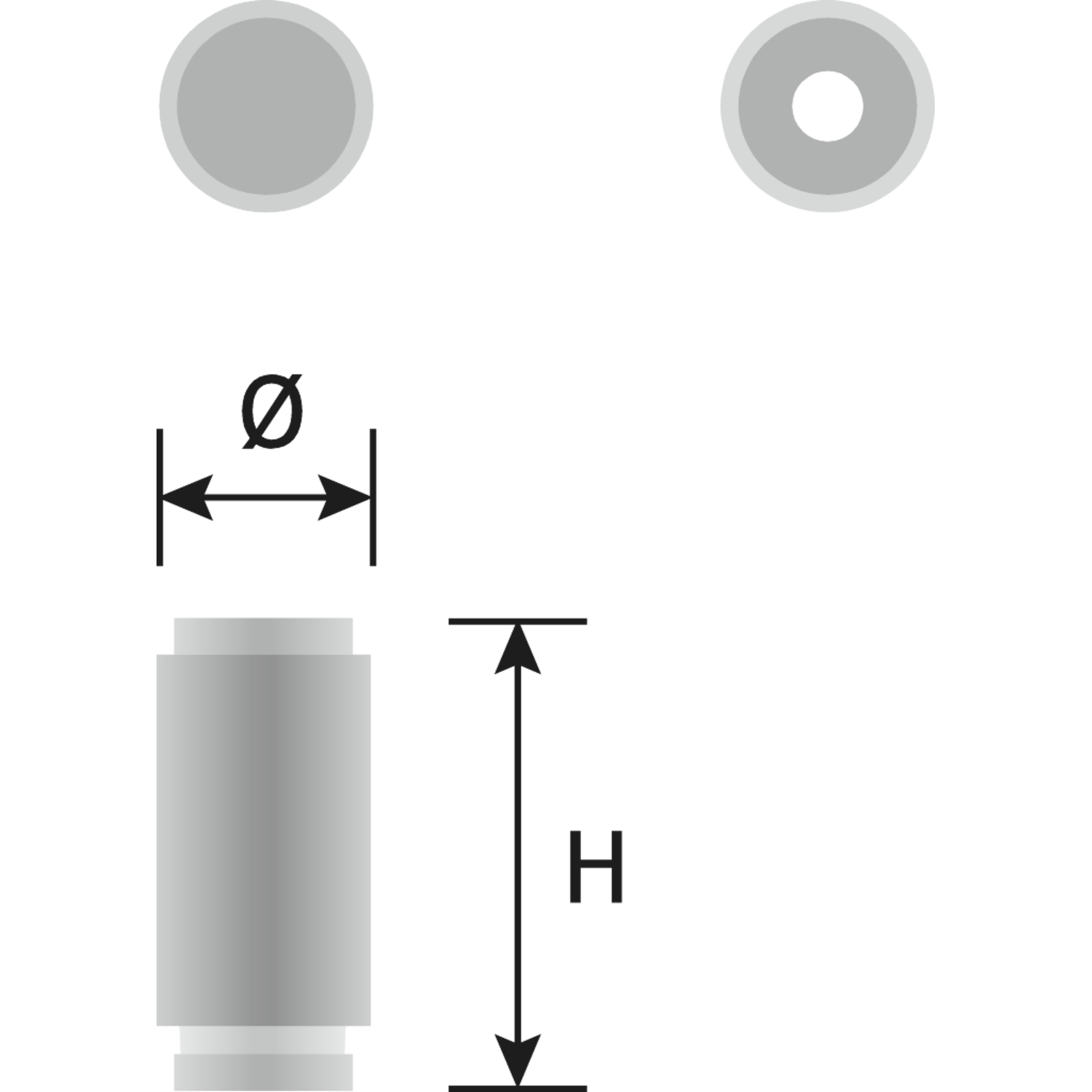 Bouton bouclé ø16 h35mm noir mat 