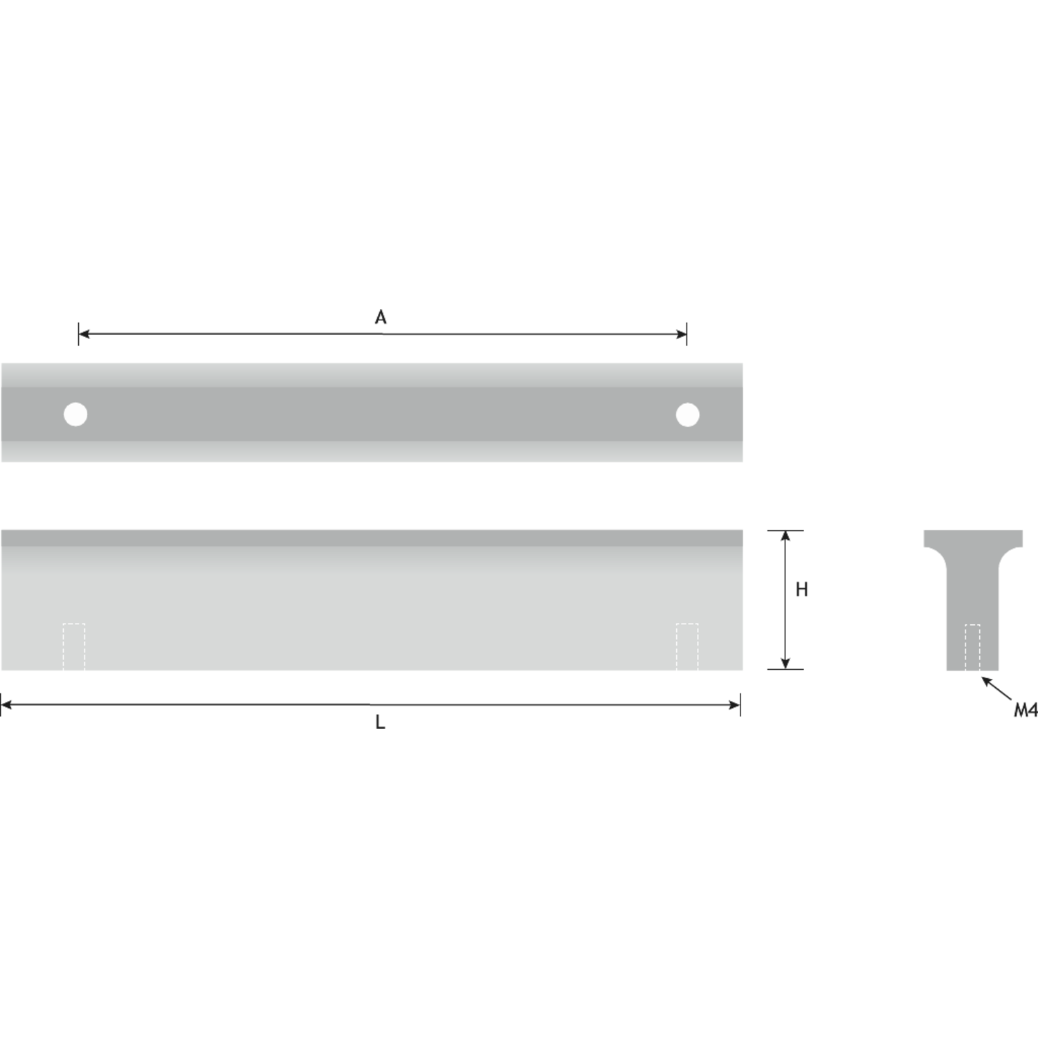 poignée  l=120mm distance for.96mm alu mat 