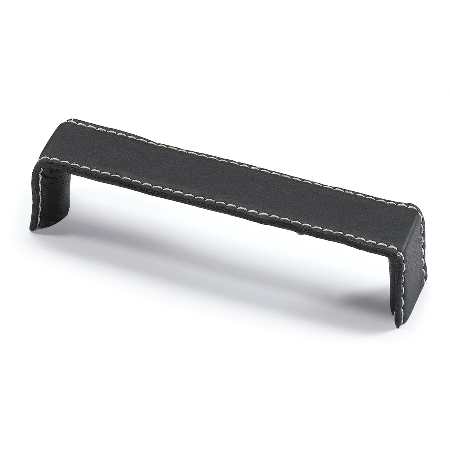 Greep Dublina, boorafstand 160, L 168 mm, B 34 mm, H 30 mm, zwart leer