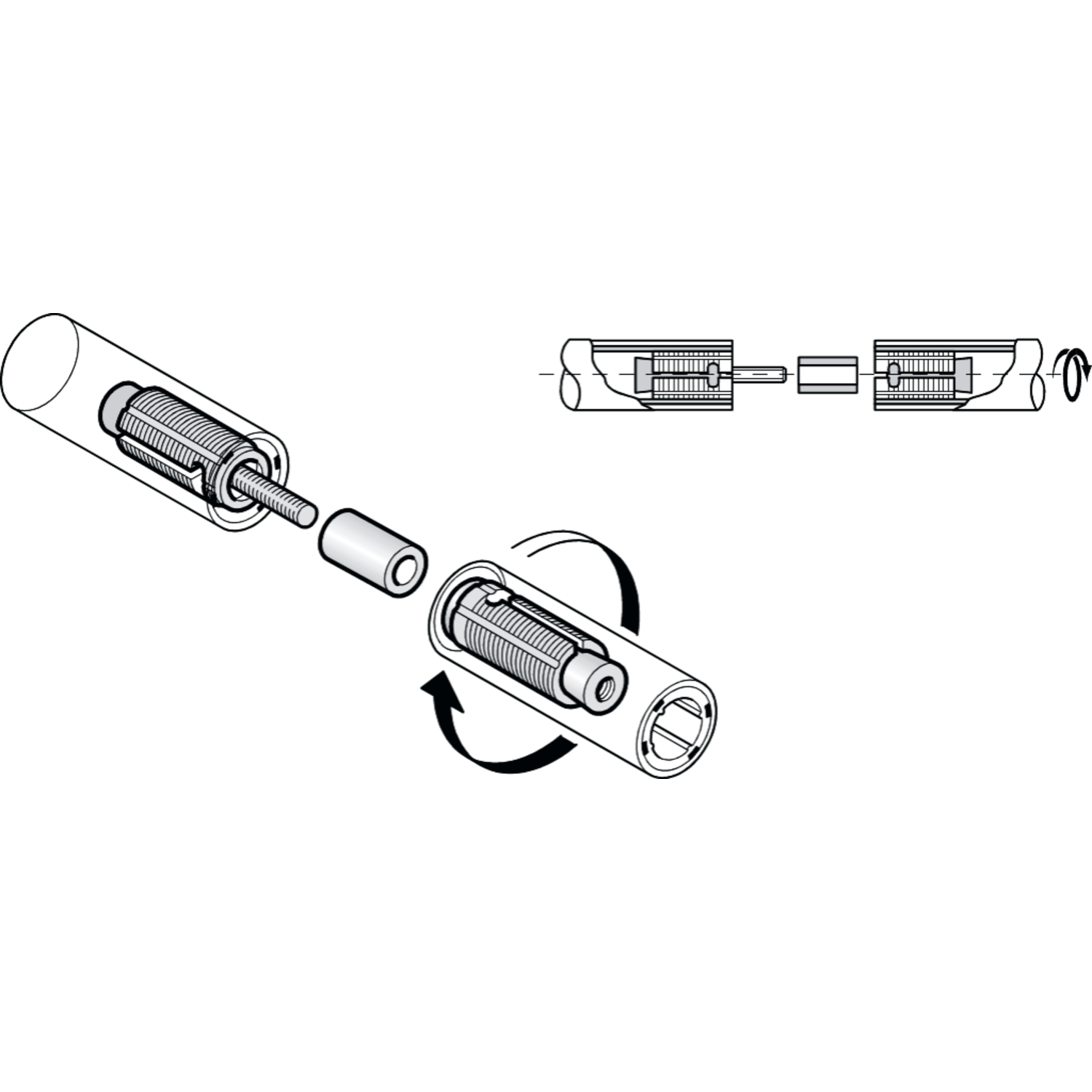 Pba 500-nylon blanc raccord droit pour tubes