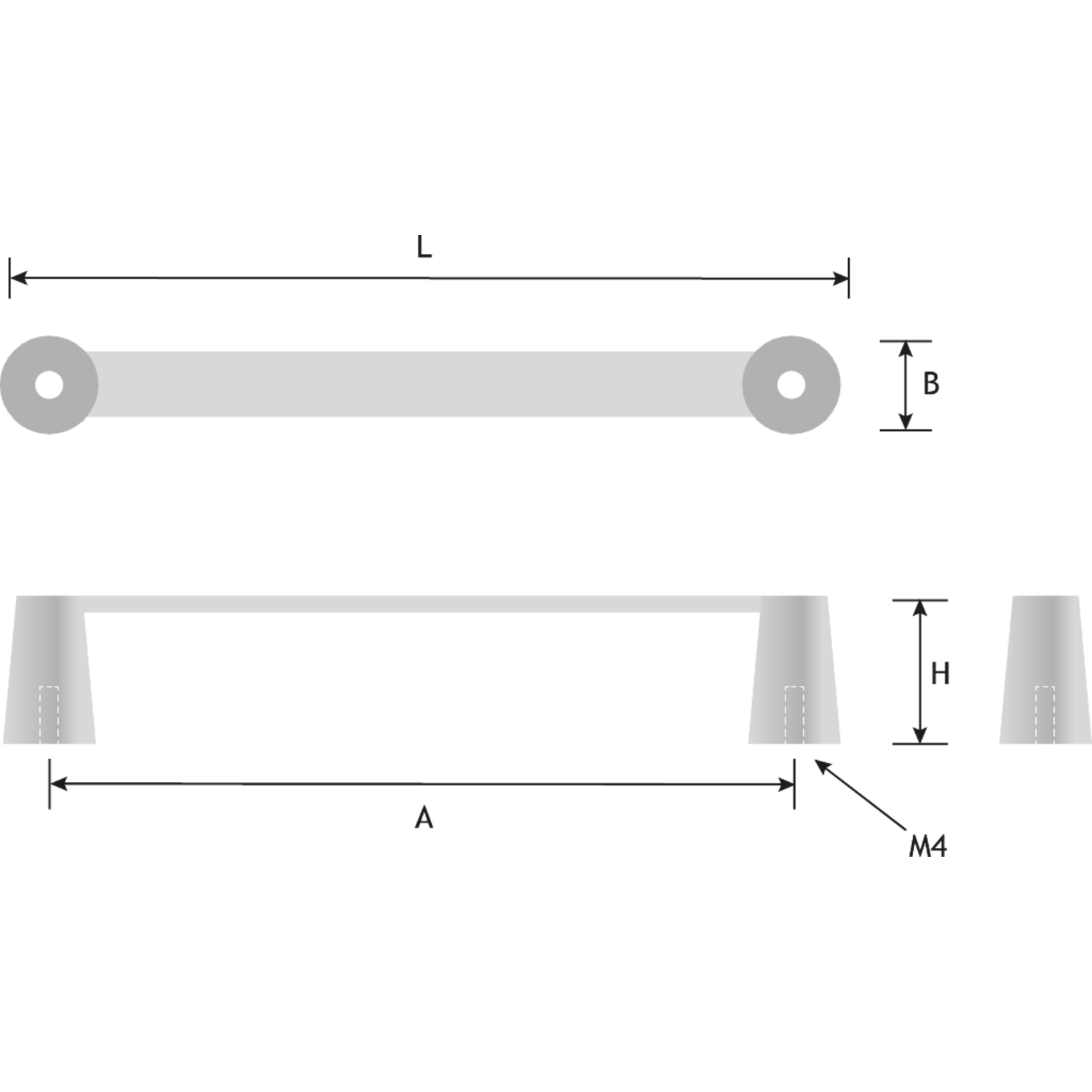Poignée buffer ea160 l182 zamac gunmetal 