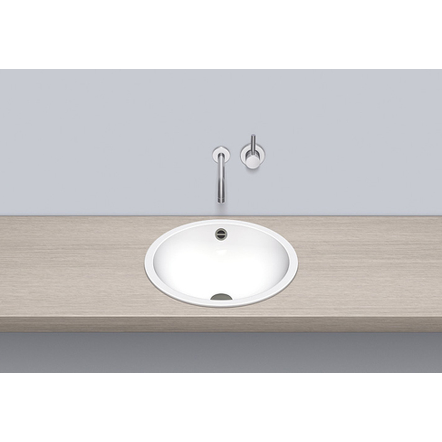Alape eb.k450 wastafel inbouw d.450x154mm witzonde zonder kraangat, met overloop
