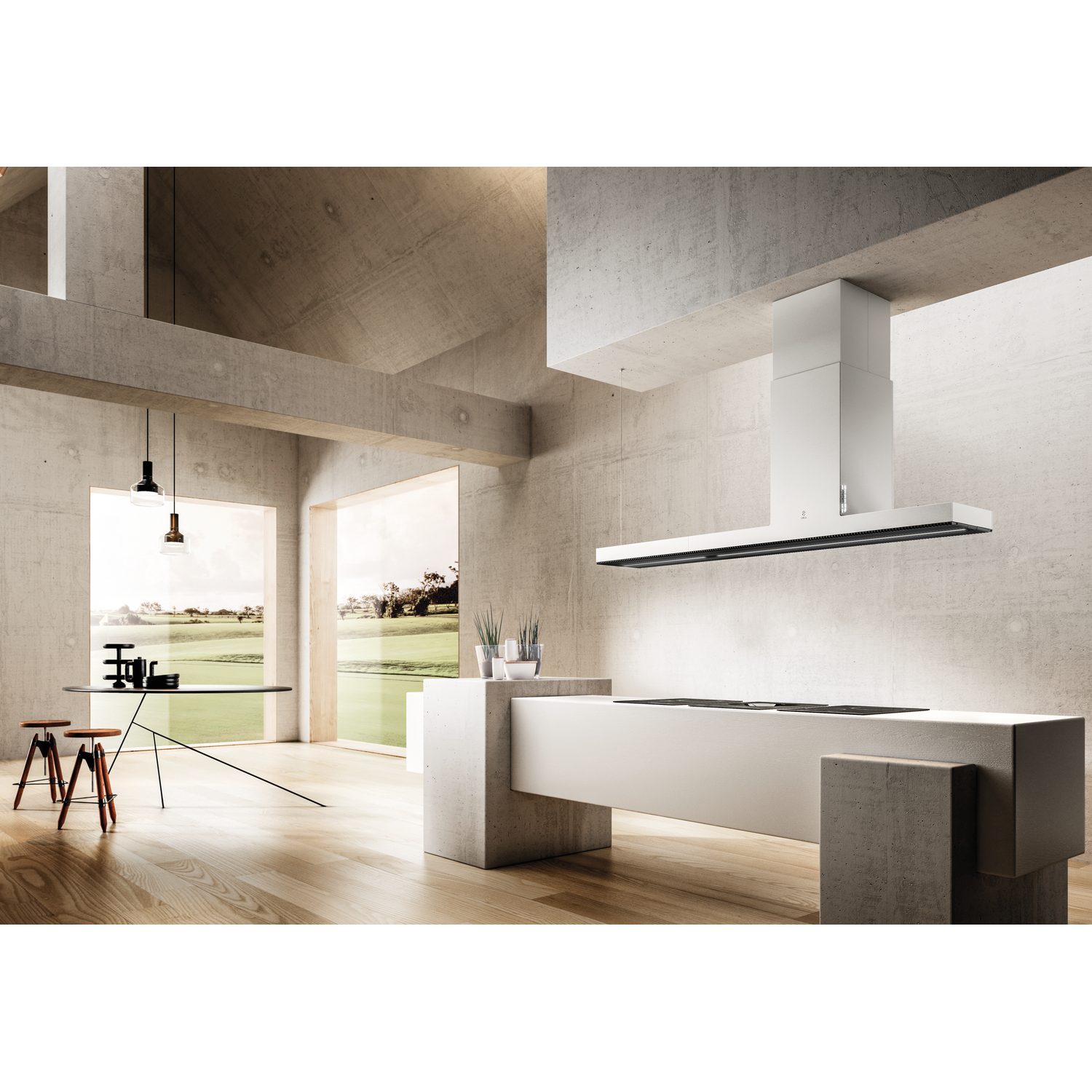 Haiku island eiland afvoer wit krion 180 cm