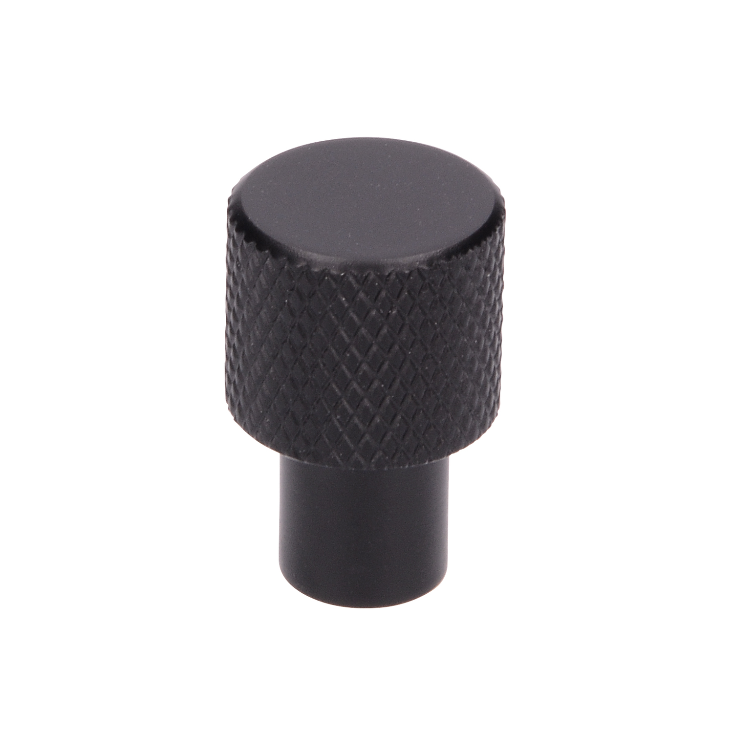 Bouton 16mm alu rainuré noir mat 
