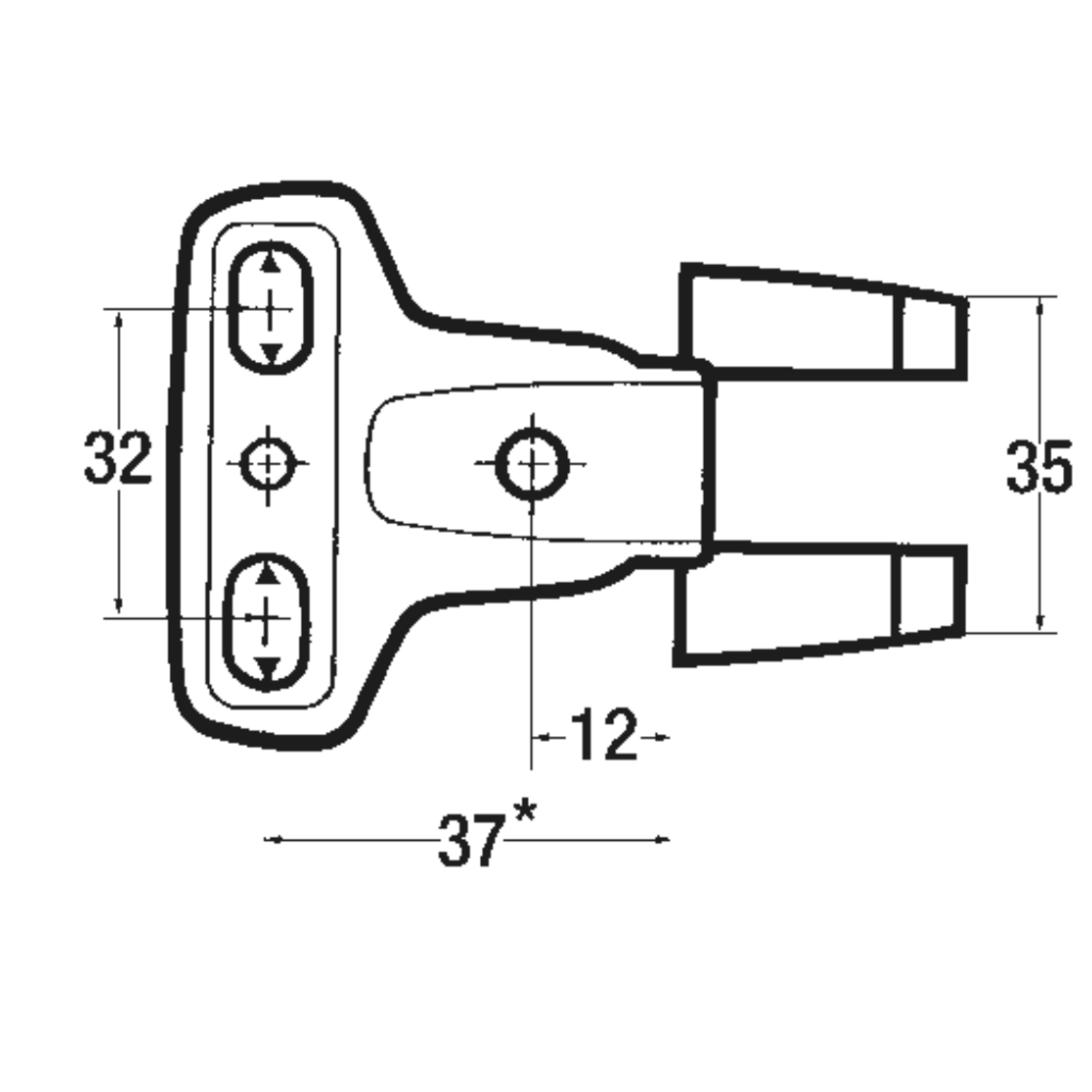 Charniére projet bras mb-6610 double 180° 