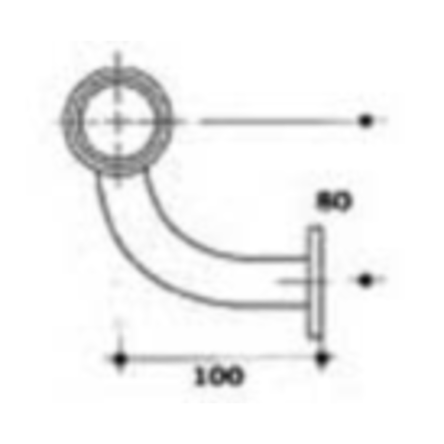 Support haut cintre d 40mm inox satine  