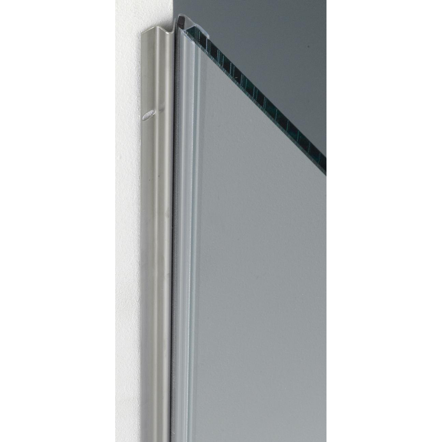 Profil de butée magnétique 10,5 x 22 x l 2500 mm inox brosse