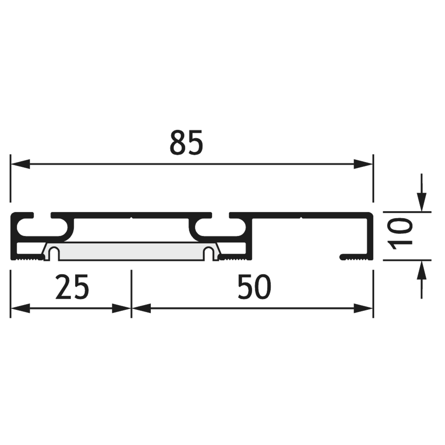 Rail inférieurdouble Terra TR19 6m alu argent  