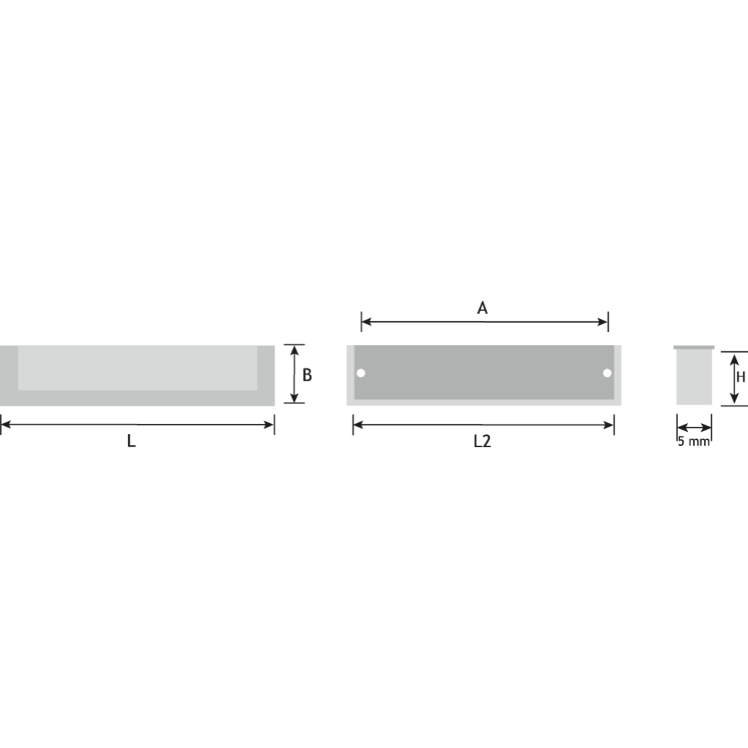 Poignee bascul. 118x40mm cc:64mm couleur etain 