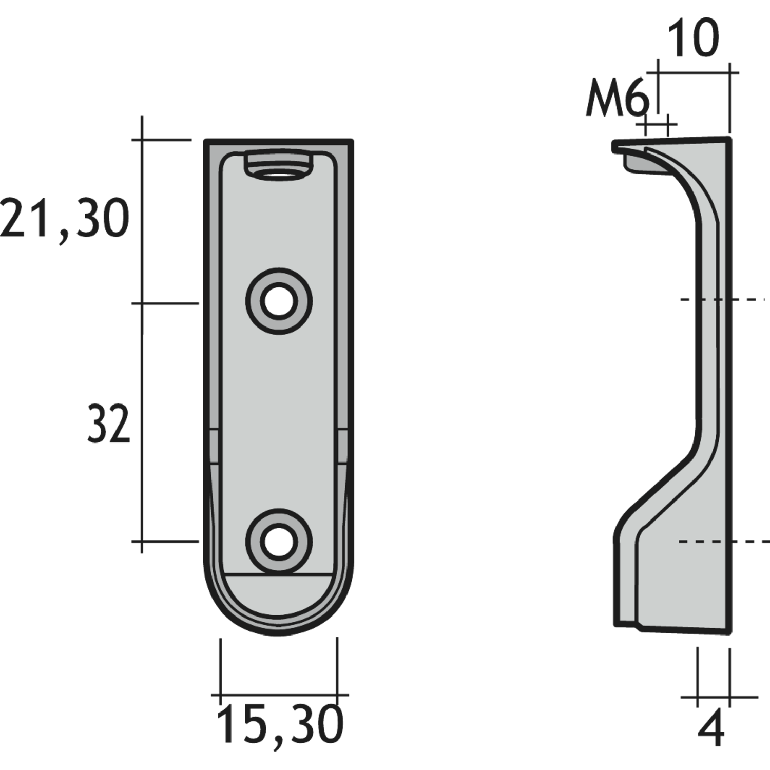 Support tube sl781 oval m6x25 nickele  