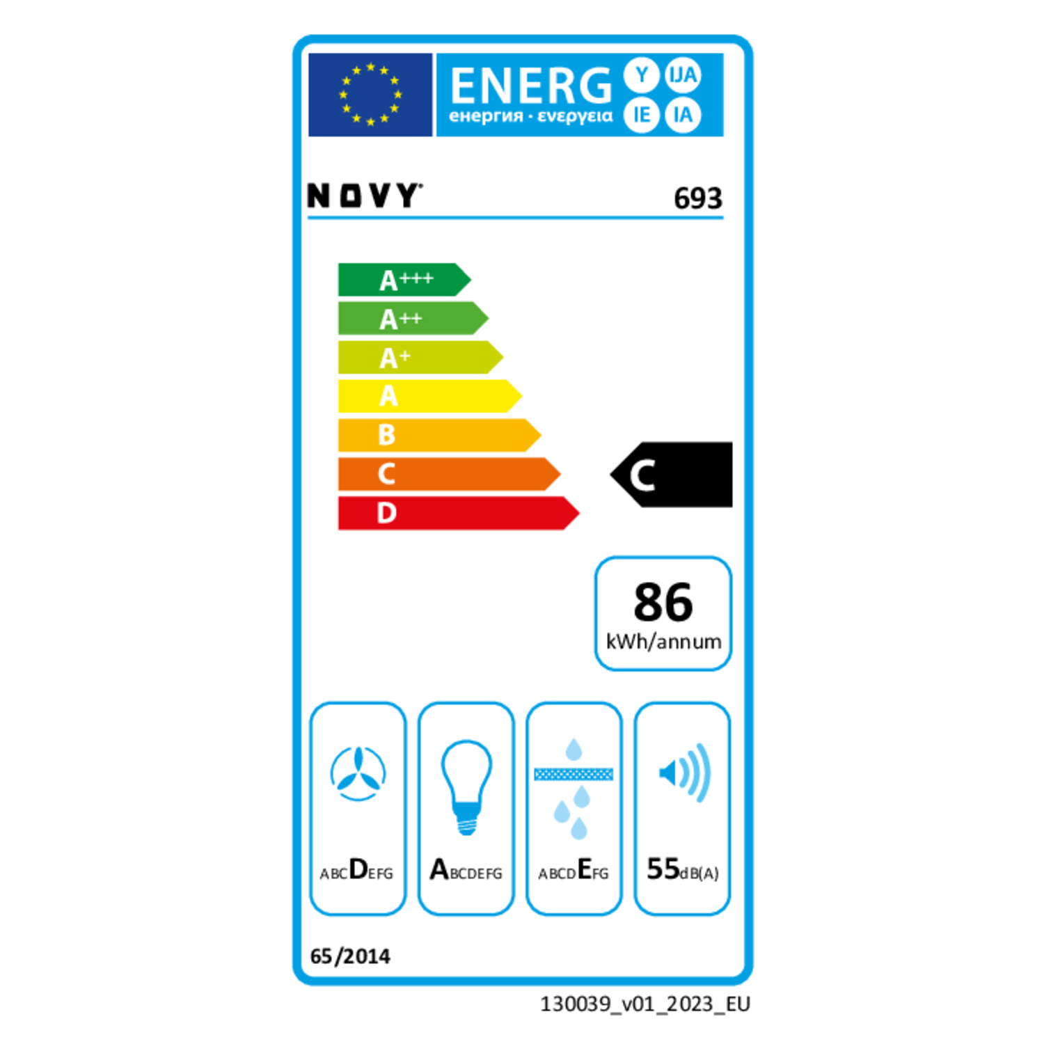 Novy hotte télescop 90cm inox moteur double élec 