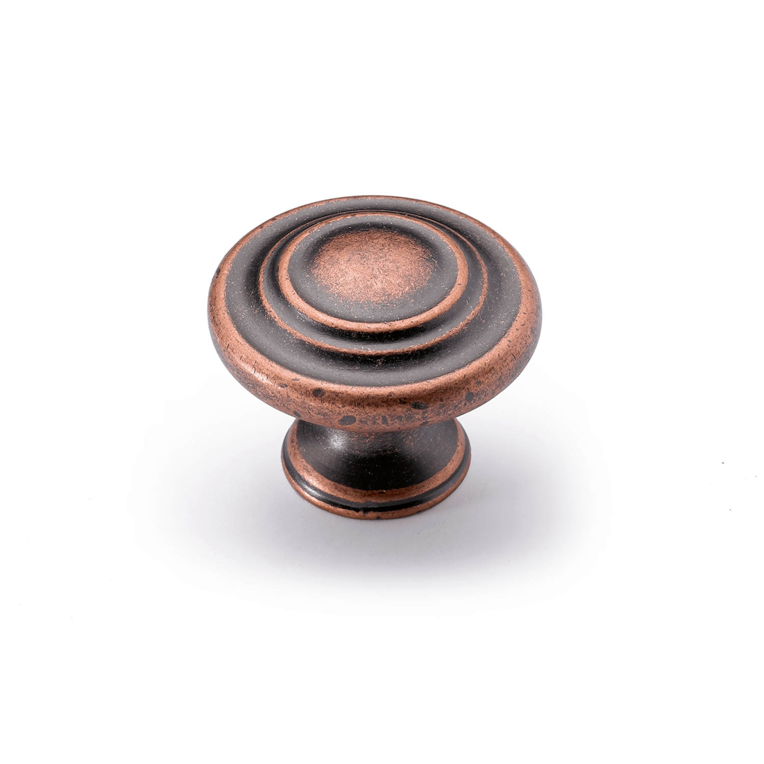 Bouton Essa, H 25 mm, ø 32 mm, aspect cuivre antique