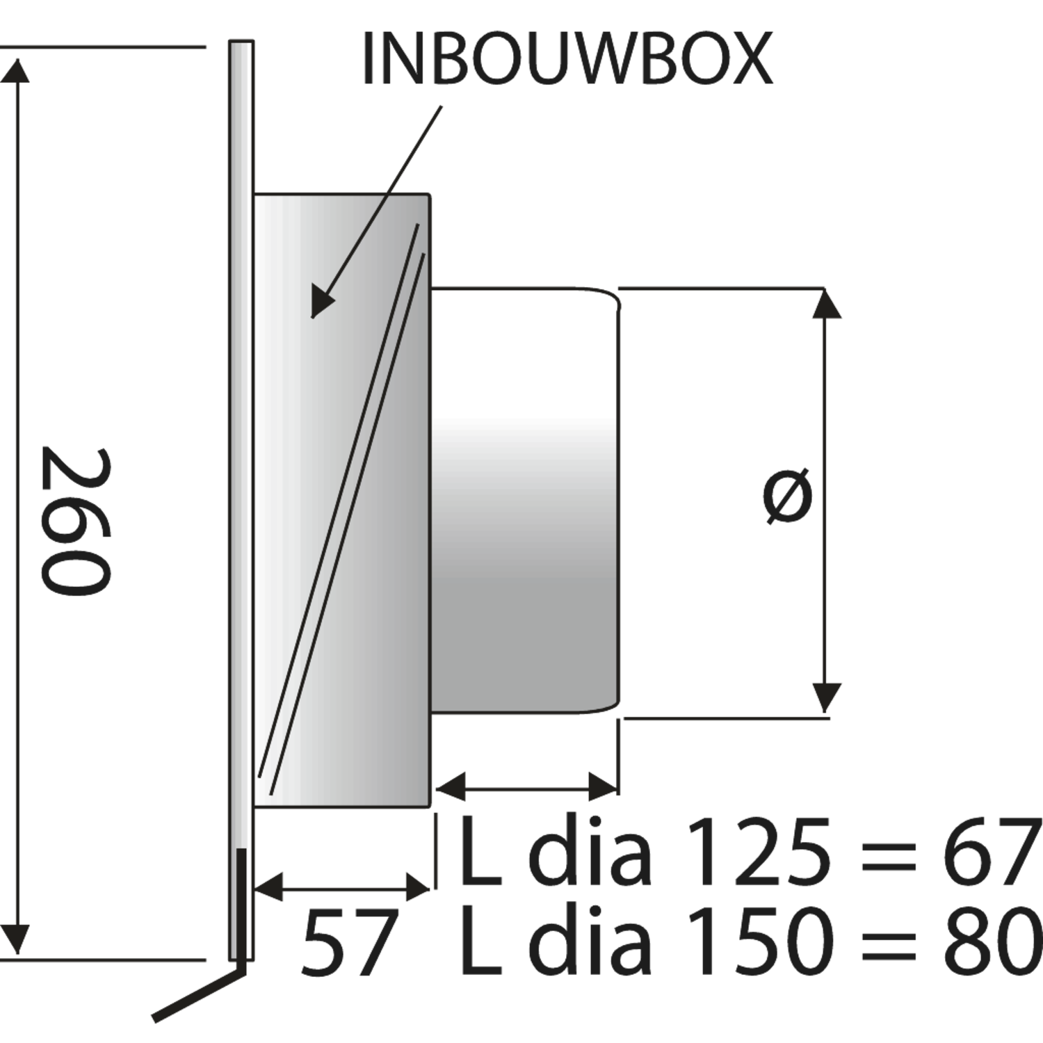 Paneir kappa jalousie inox/blanc d.125mm 