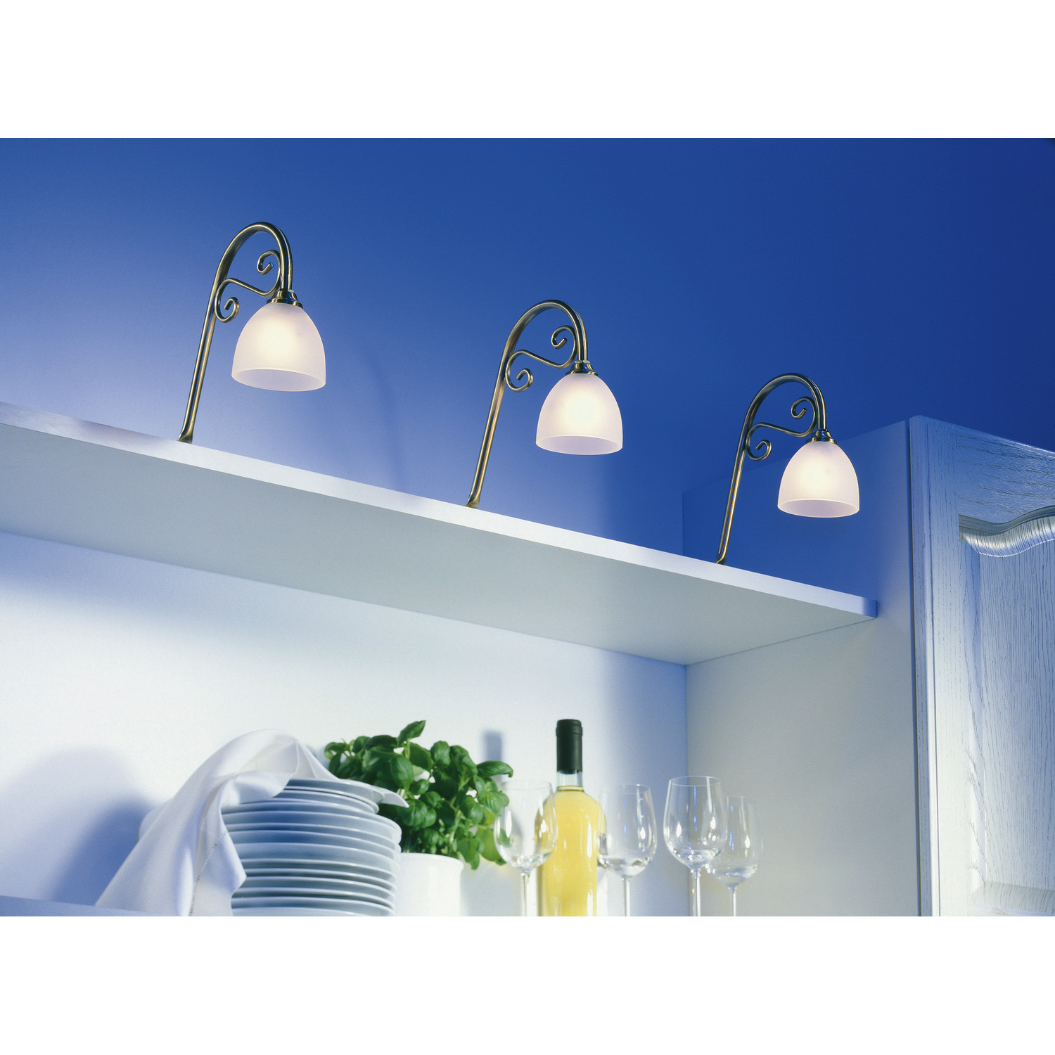 Alto set 2 x led zilver/wit glas 2,8W 12V 3000K + konvertor