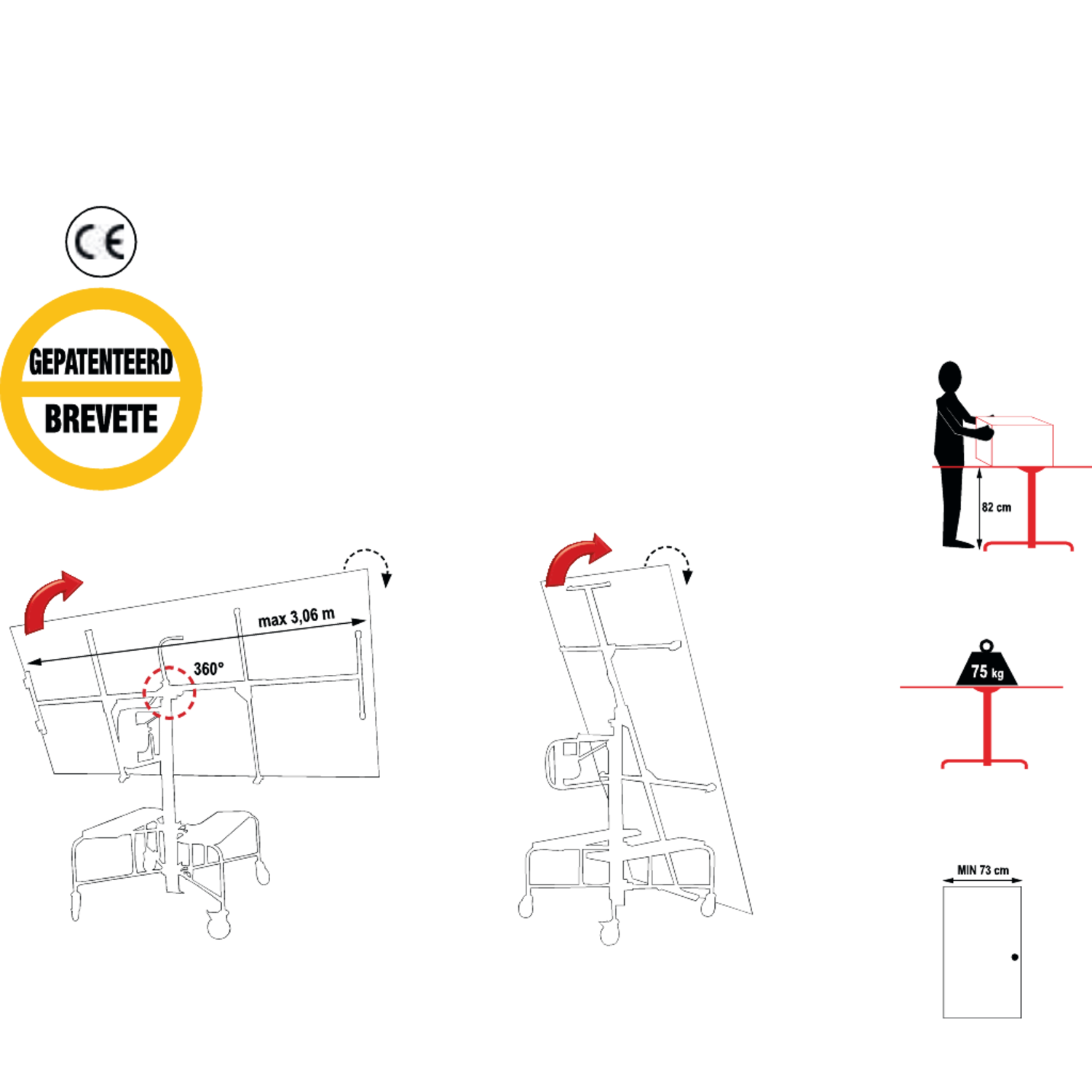 Elevateur levpano i / 4 m  