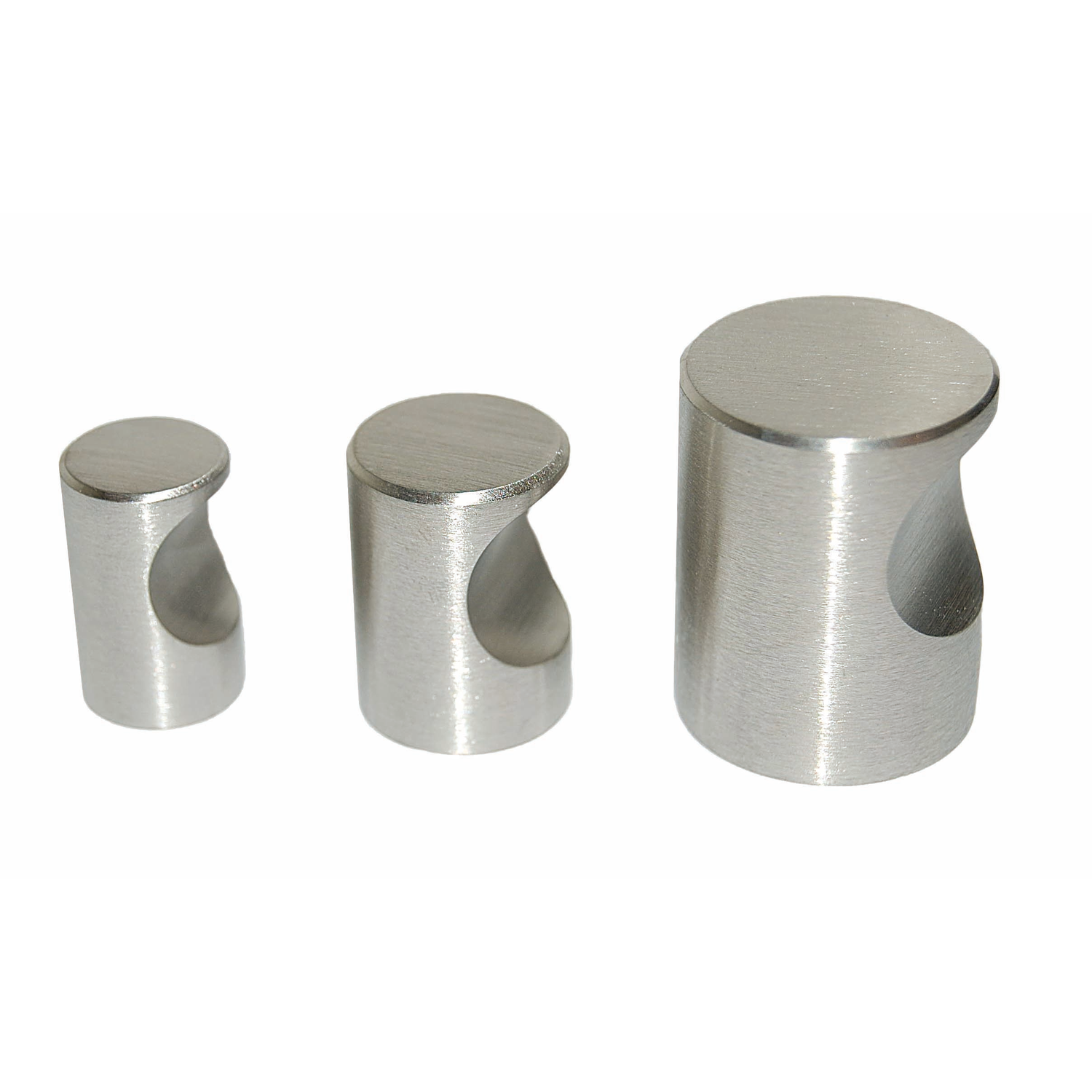 Bouton cylindrique dia. 18mm h25mm inox brossé 