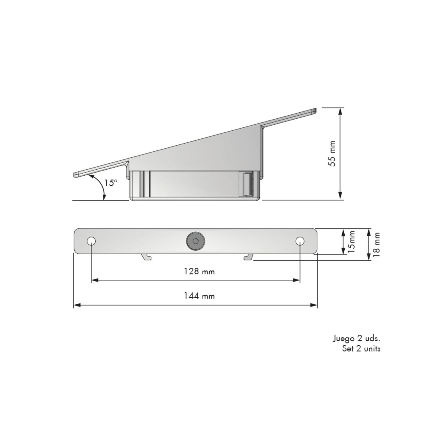 Amari structuur plankdrager schuin (2 stuks)