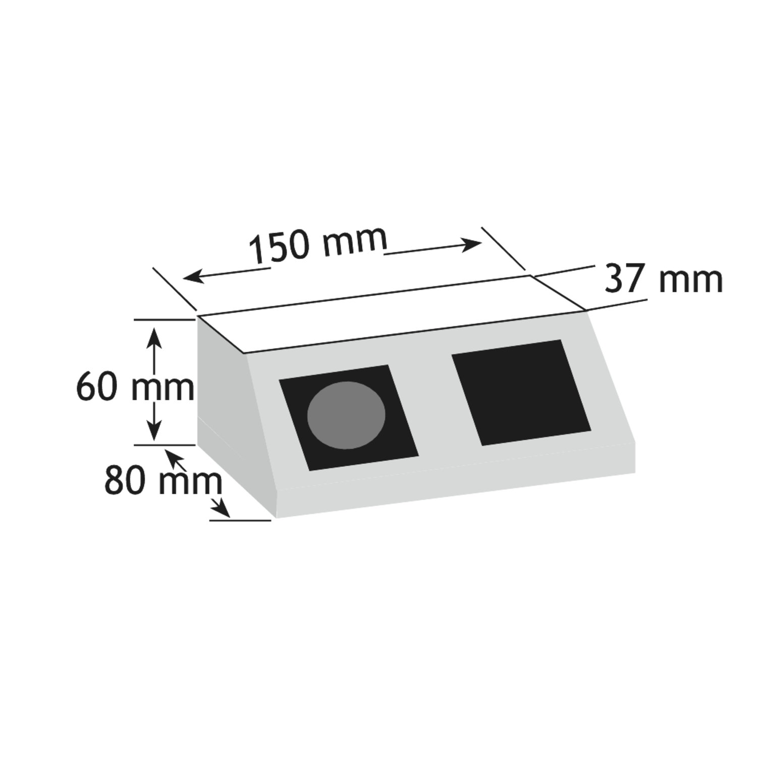 Mini box dubbele schakelaar + stopcontact