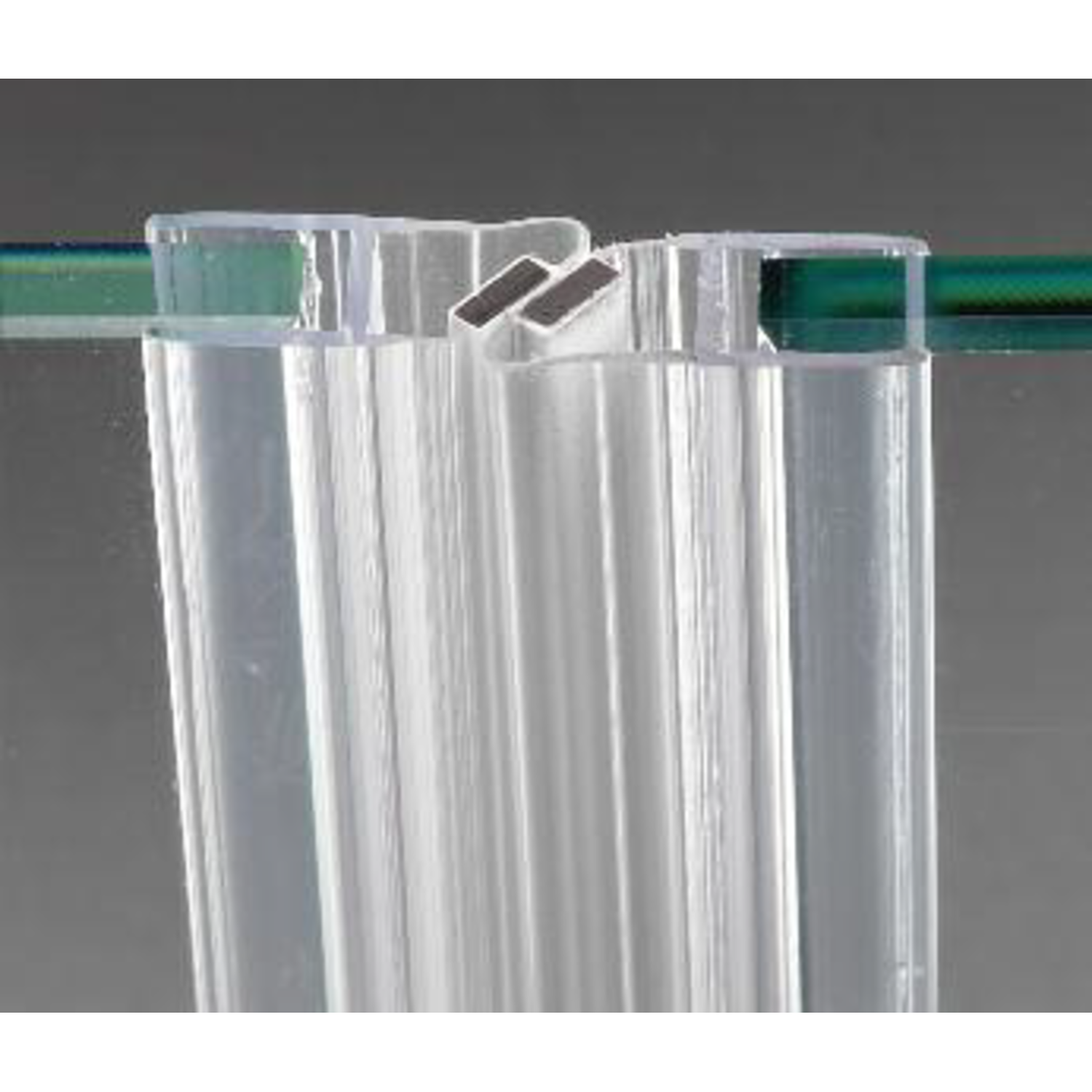 Joint magnétique à 45° avec aimant blanc droit, pour verres 6/8, L2200, transparent