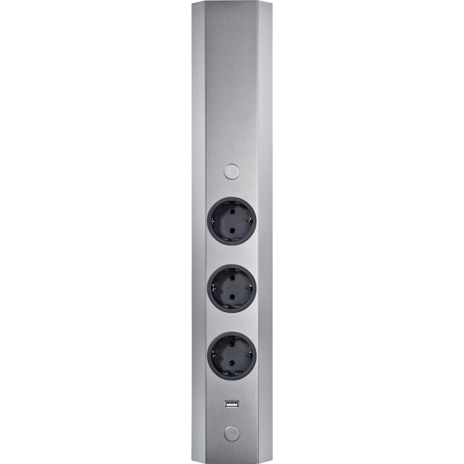 Energiezuil 3st b-fr + usb rvs
