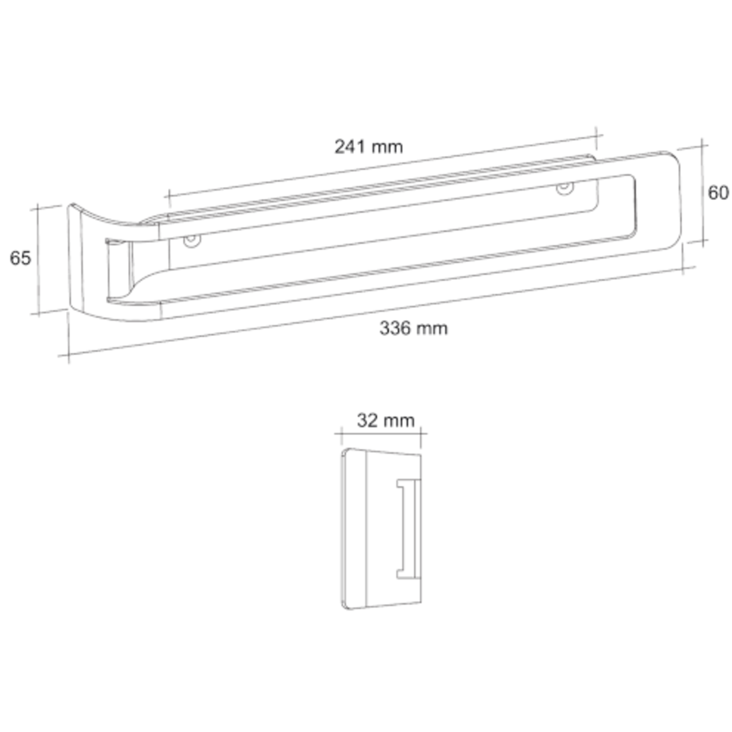 Porte-torchons fixe noir mat l.336 mm 