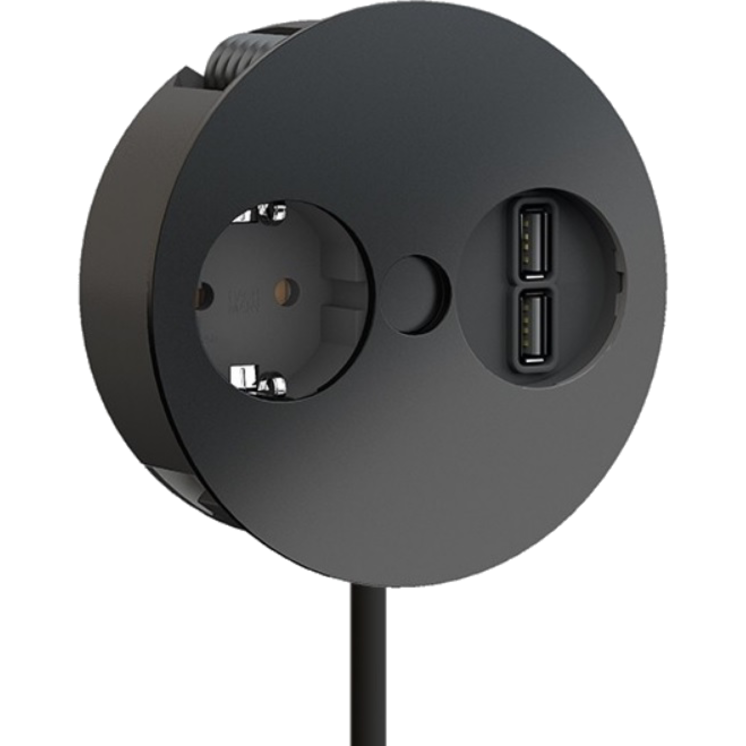 Twist zwart mat nl-d-l 1 st + 2 usb -- 931.131