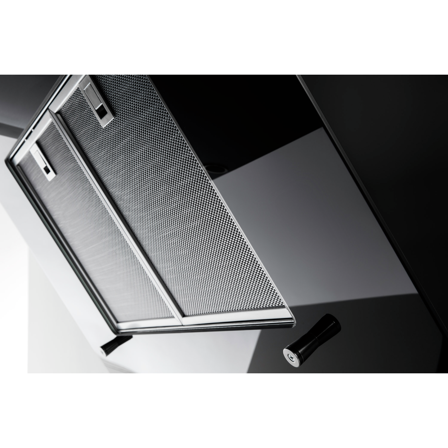 Novy Vision 90 cm zwart glas Zwart wanddampkap rec