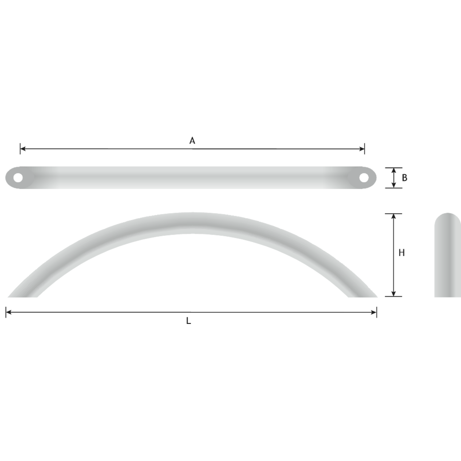 Booggreep RVS ba 160 L 180mm h36mm