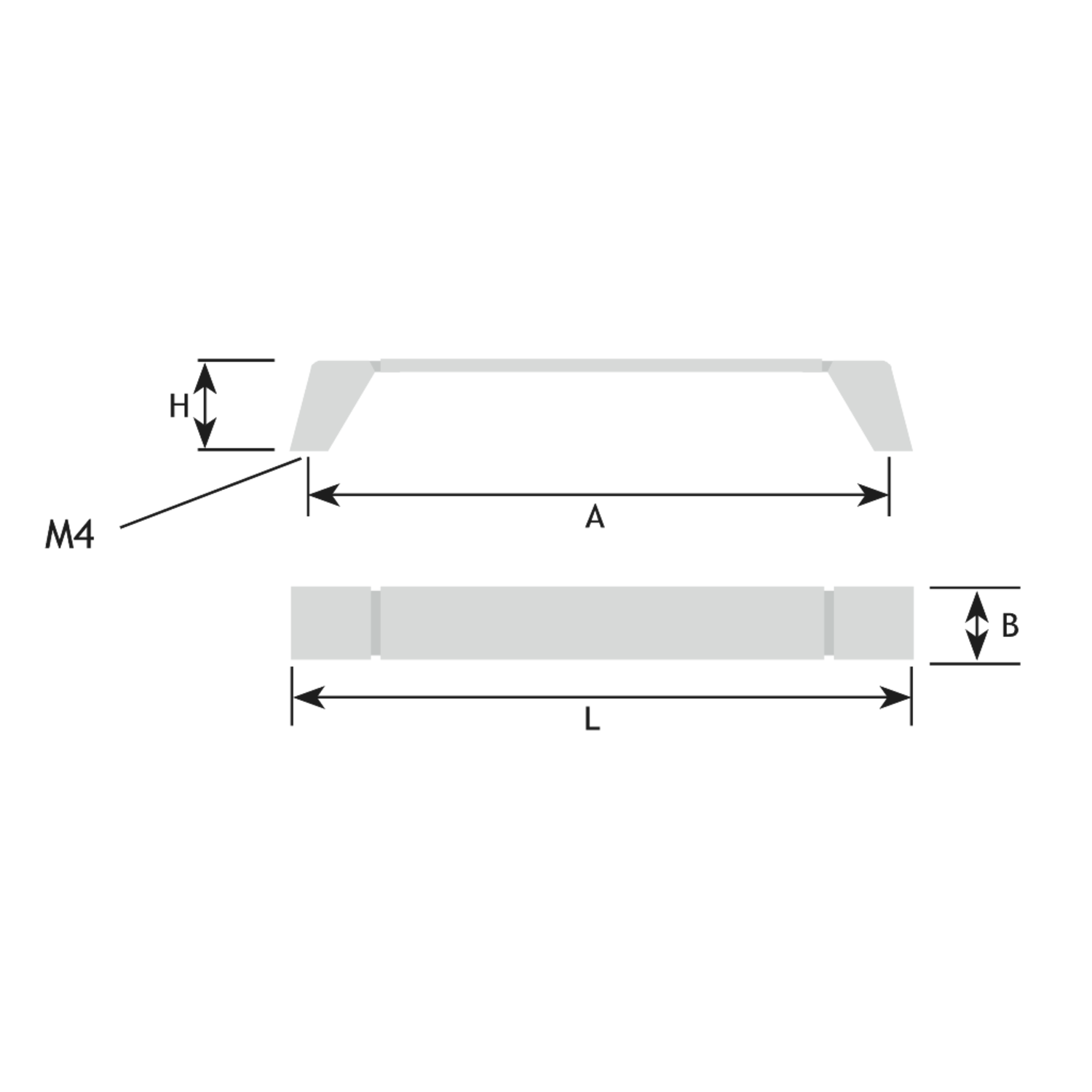 Poignee strip df 160mm noir mat 