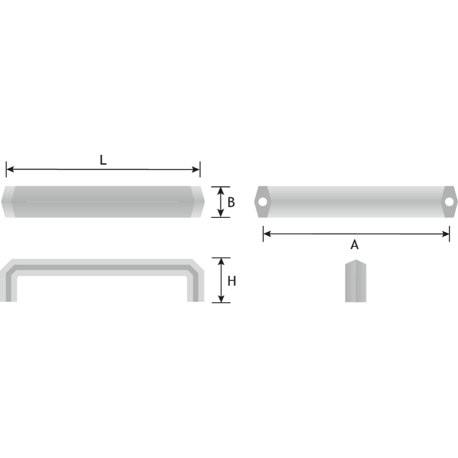 Poignée honey zamak noir mat ea320mm l332mm 